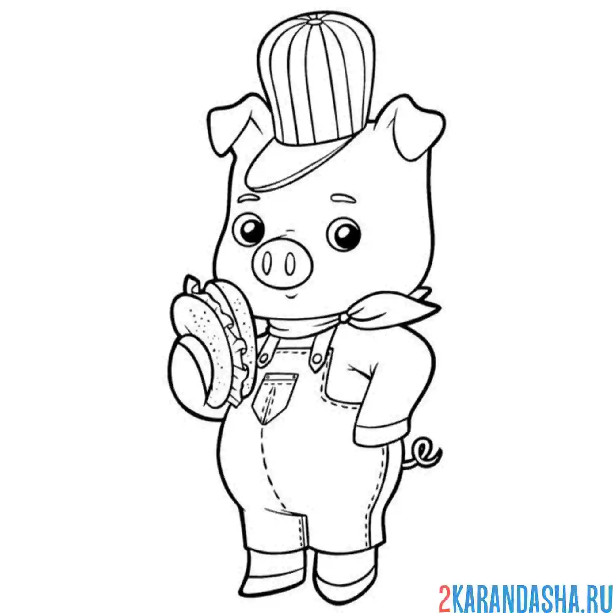 Раскраска мальчик свин