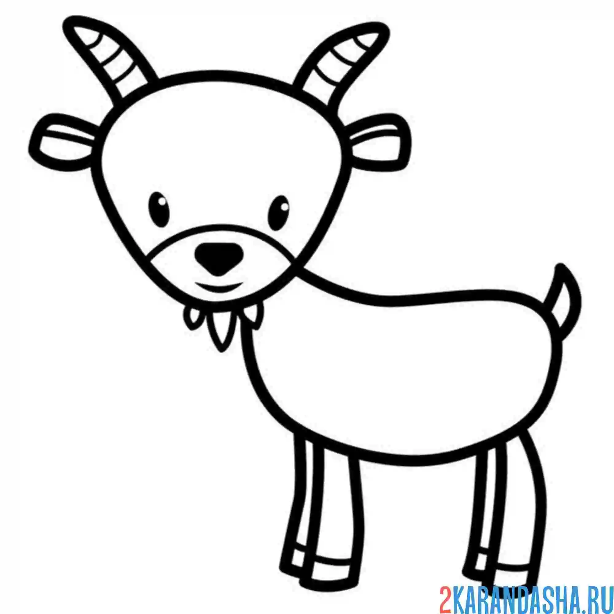Раскраска козлик с бородой