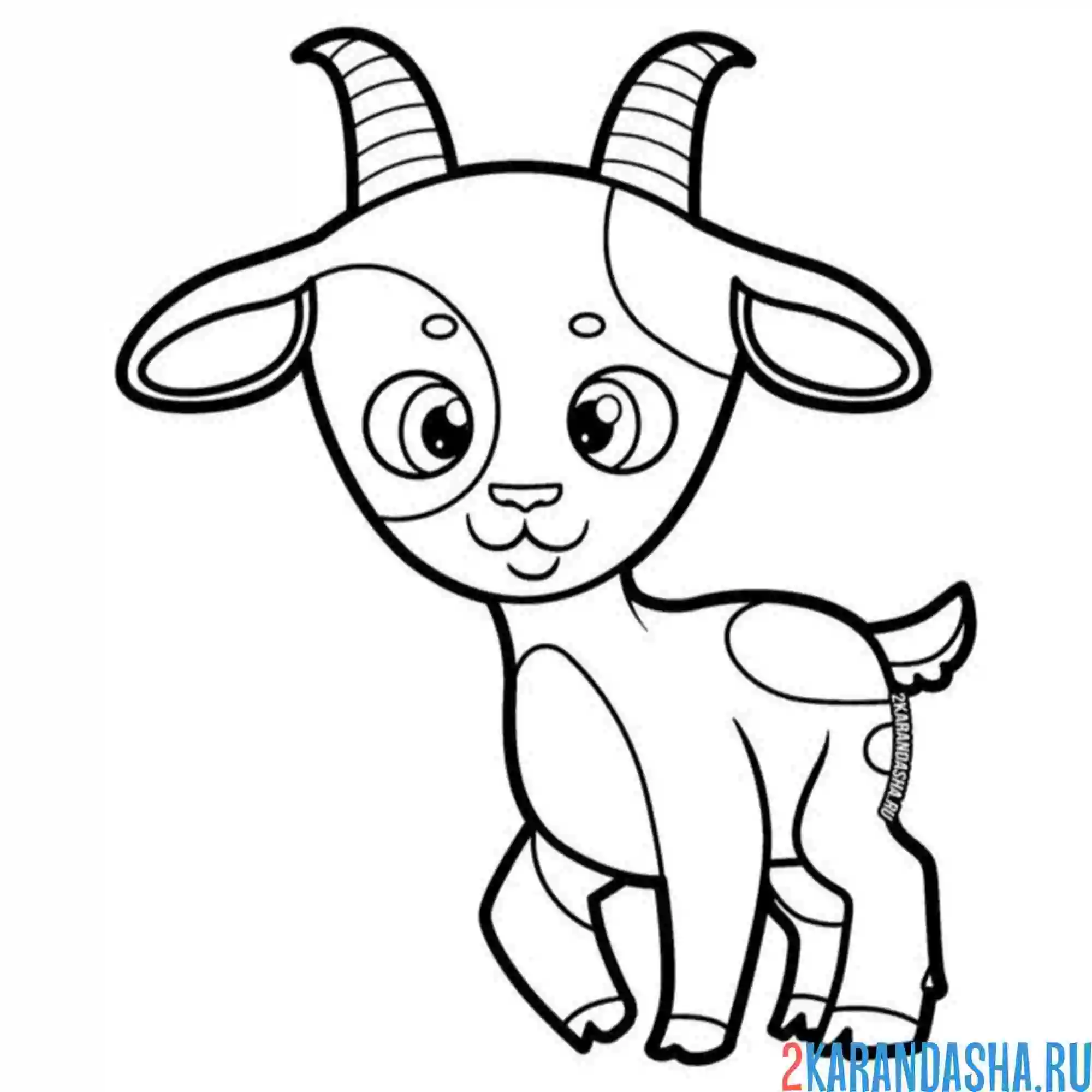 Раскраска подросток козленок