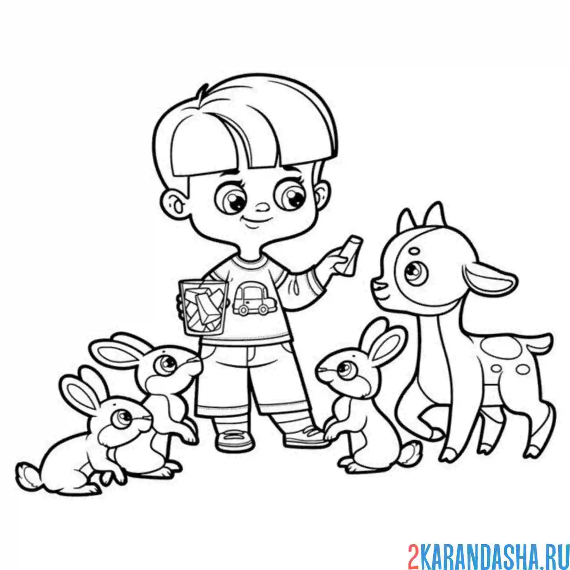 Раскраска козленок и кролики