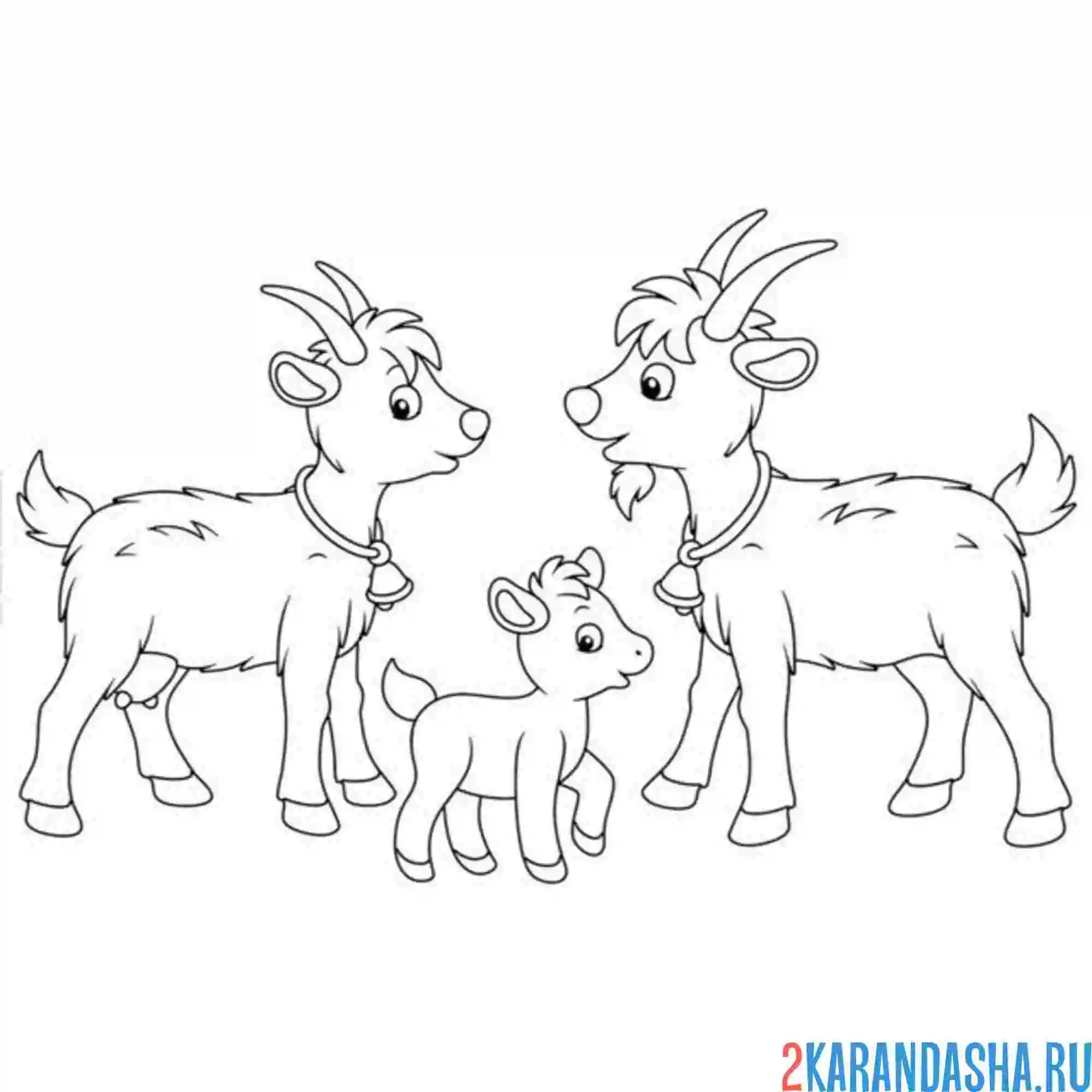 Картинка коза с козлятами