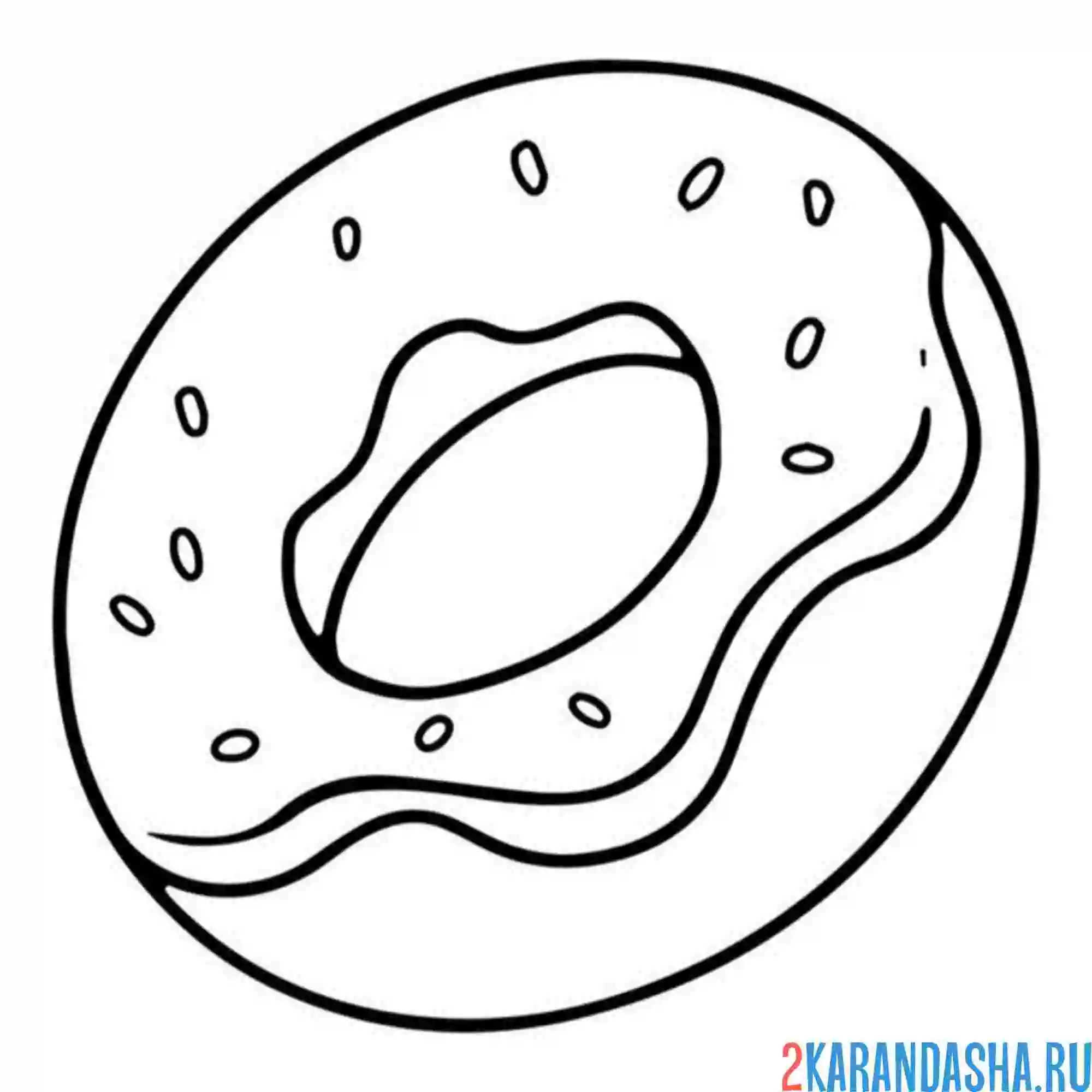 Раскраска пончик сбоку