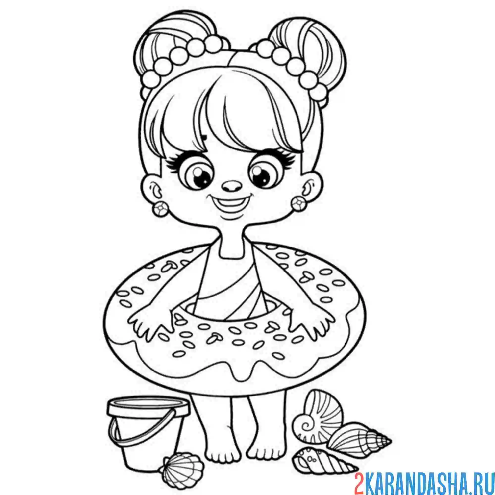 Раскраска пончик спасательный круг