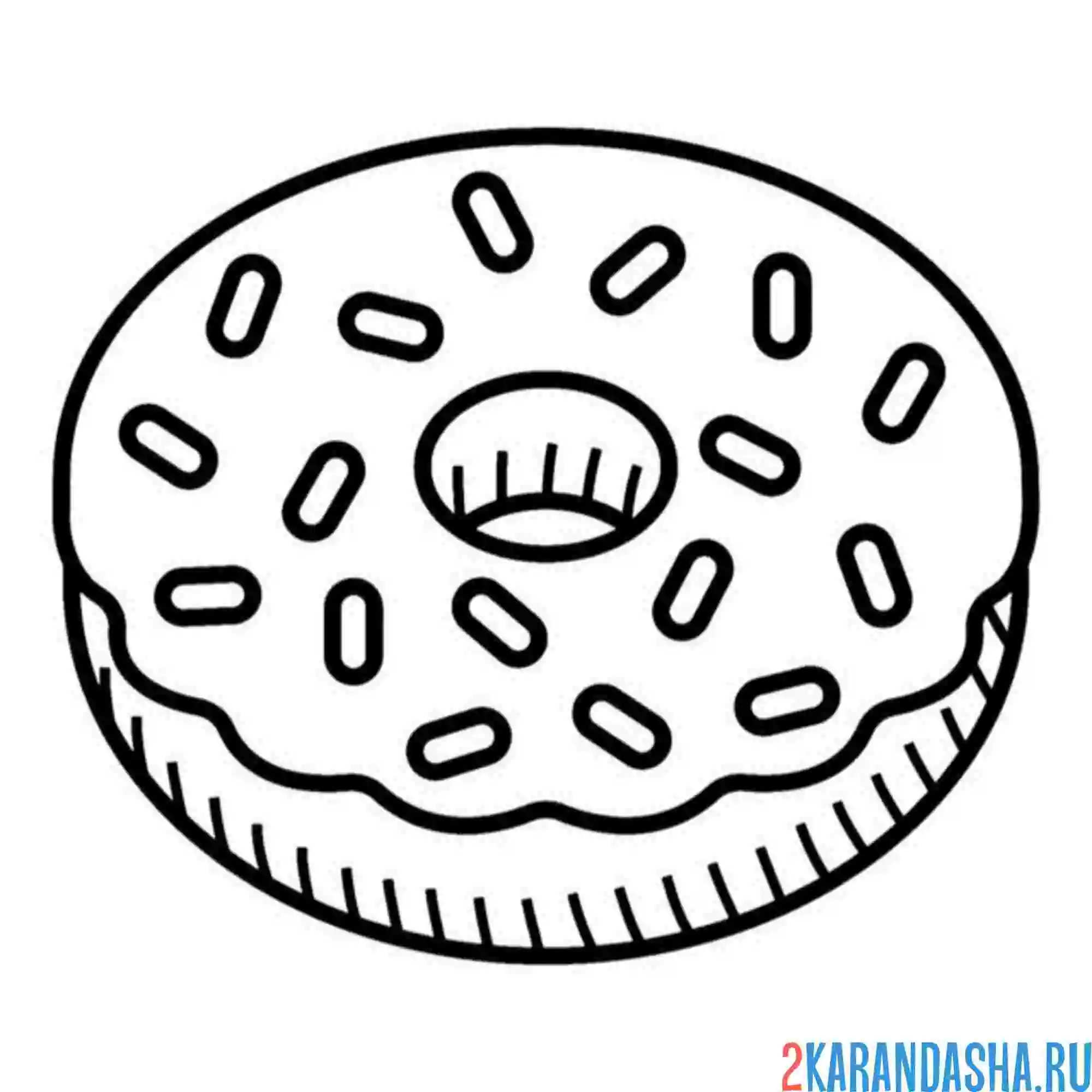 Раскраска пончик аппетитный