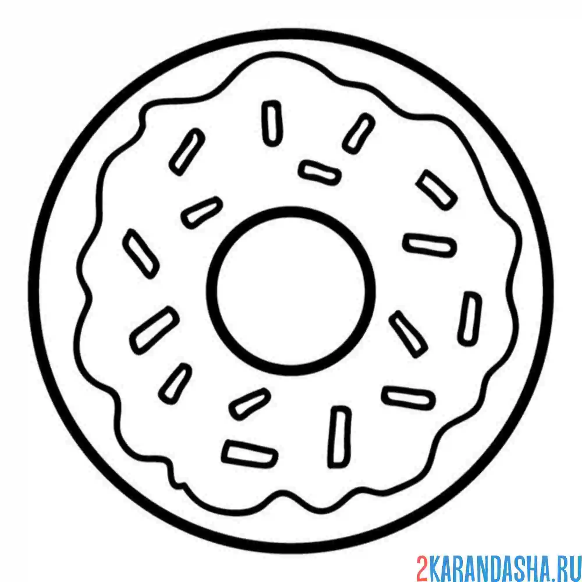 Раскраска сладкий пончик