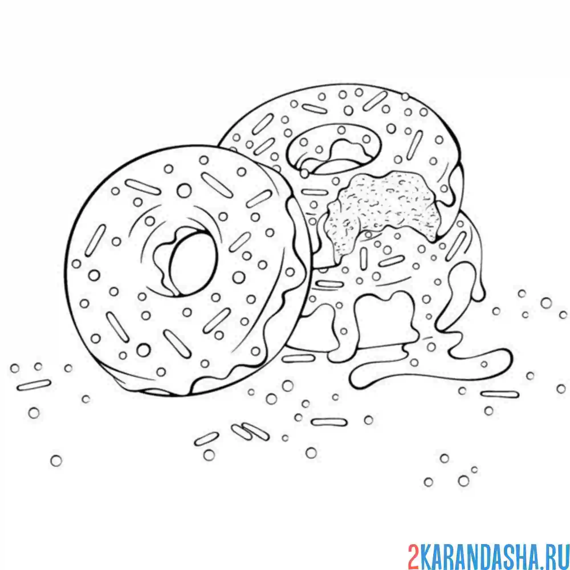 Раскраска пончики для еды