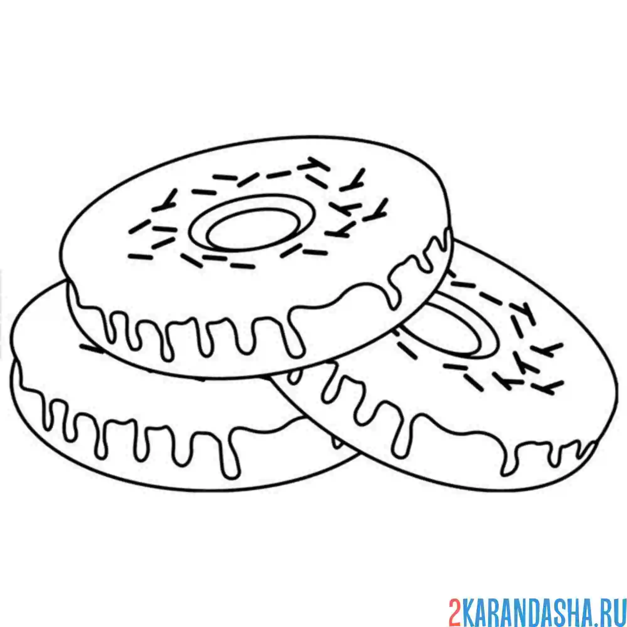 Раскраска пончики вместе