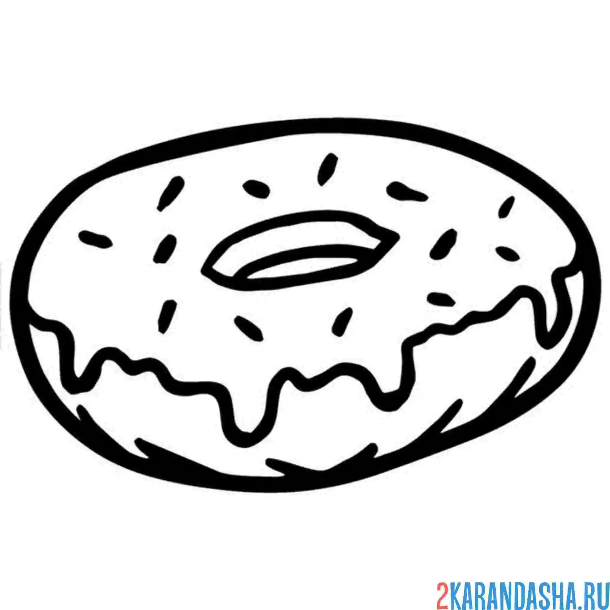 Раскраска пончик жареный