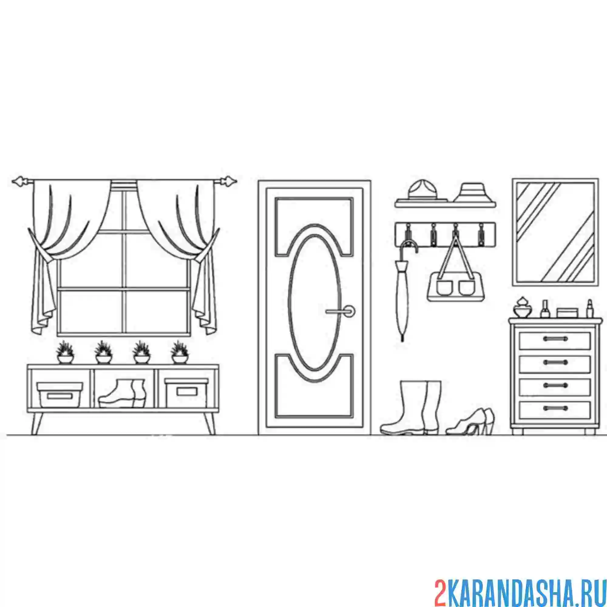 Раскраска прихожая