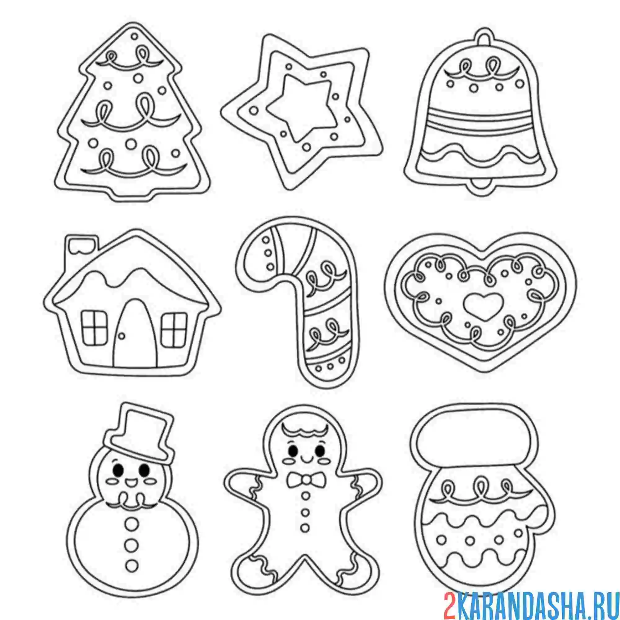 Раскраска разные имбирные пряники