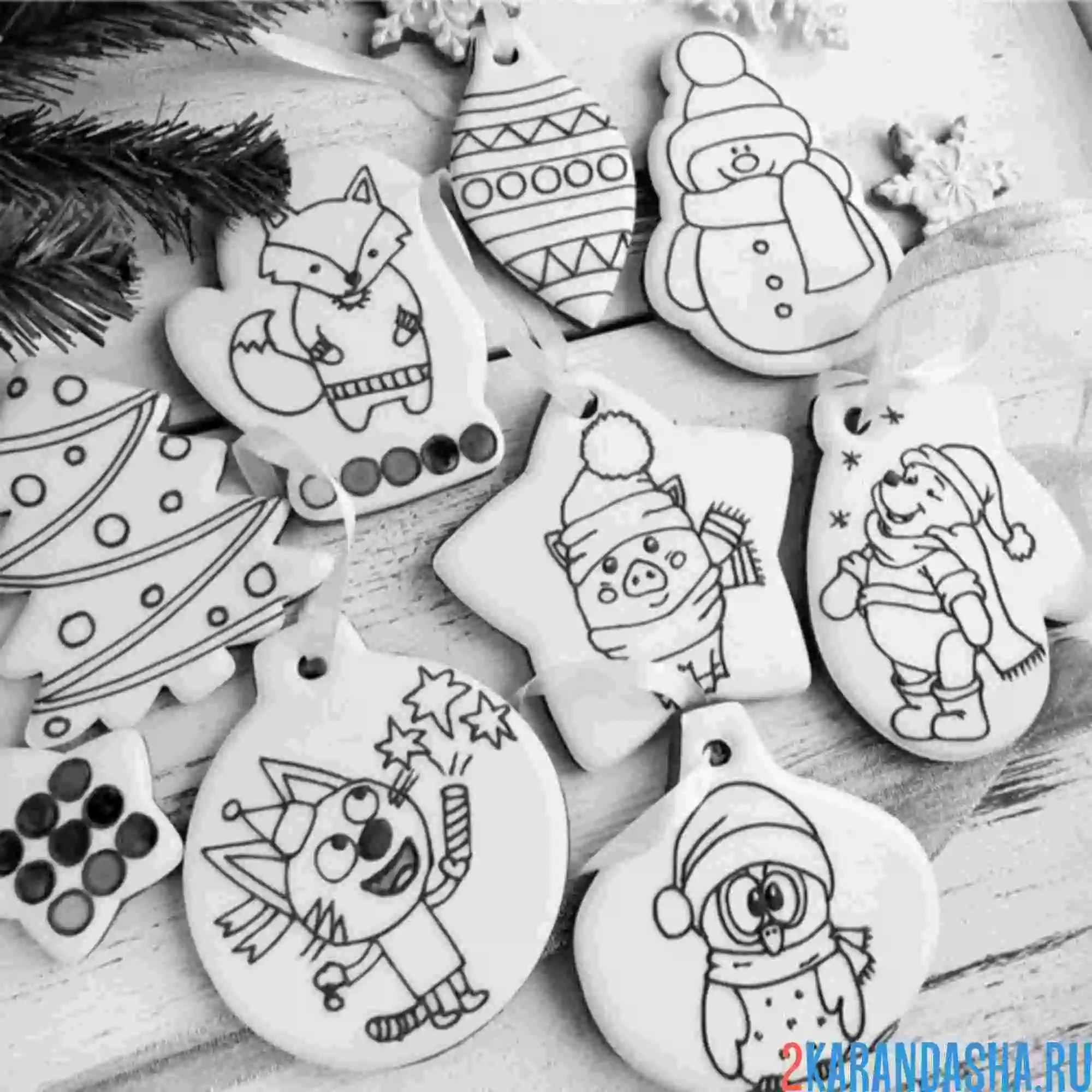 Раскраска набор пряников с рисунком