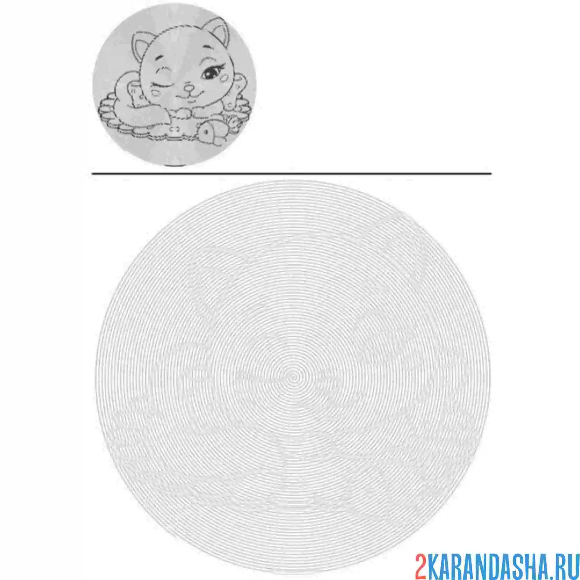 Раскраска котенок мило спит