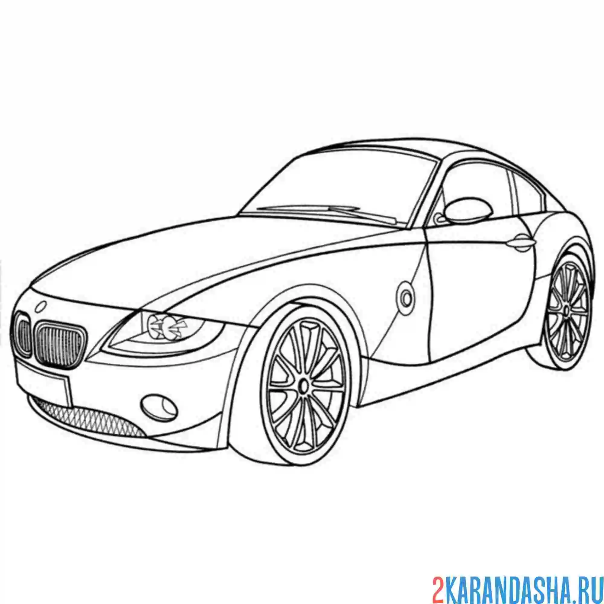 Раскраска bmw z4 roadster