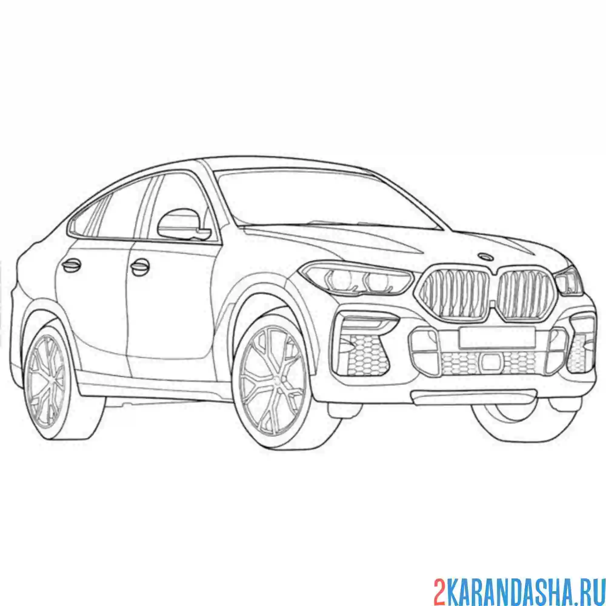 Раскраска машина bmw x6