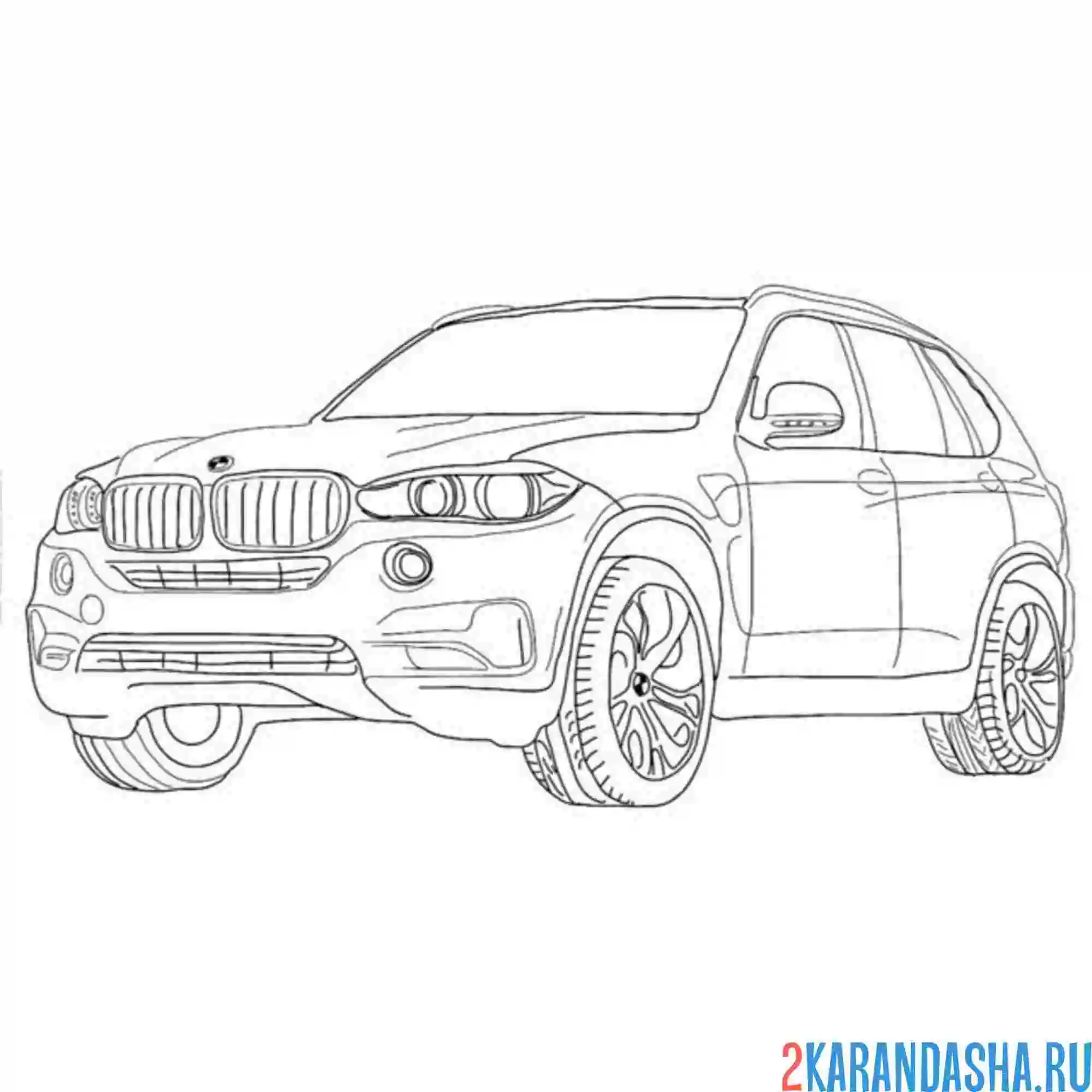 Раскраска бмв х5 внедорожник