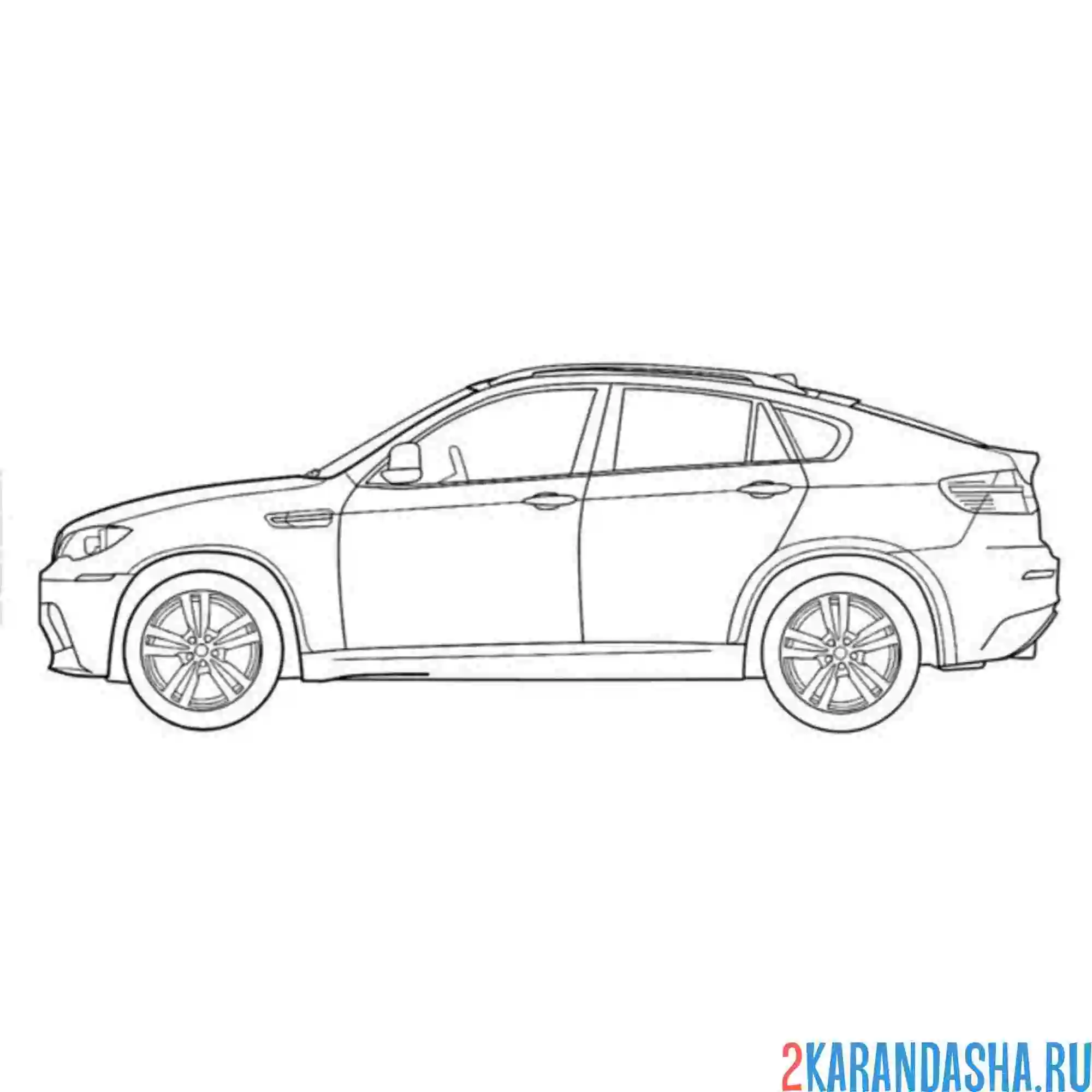 Раскраска бмв х6 спорт