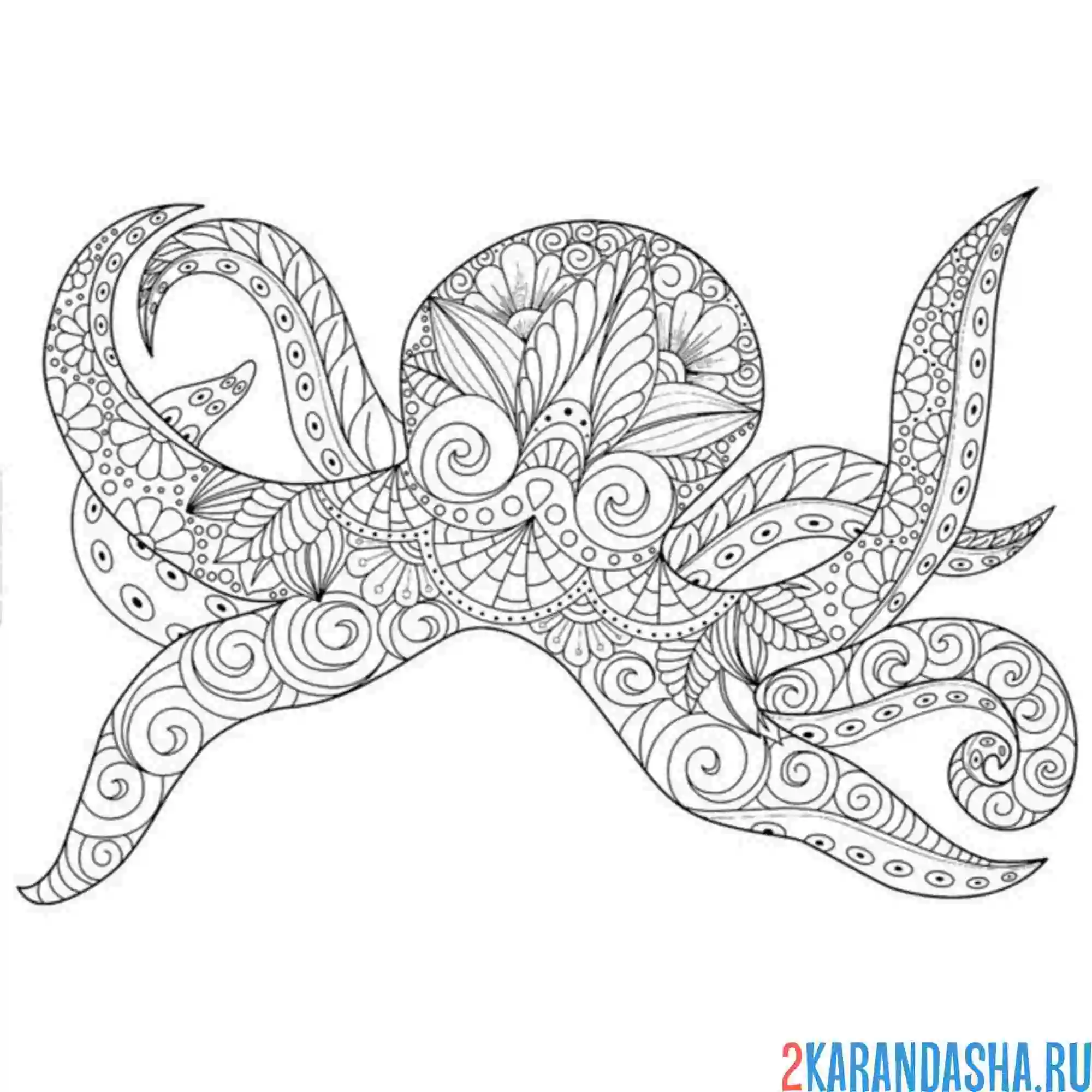 Раскраска антистресс осьминог