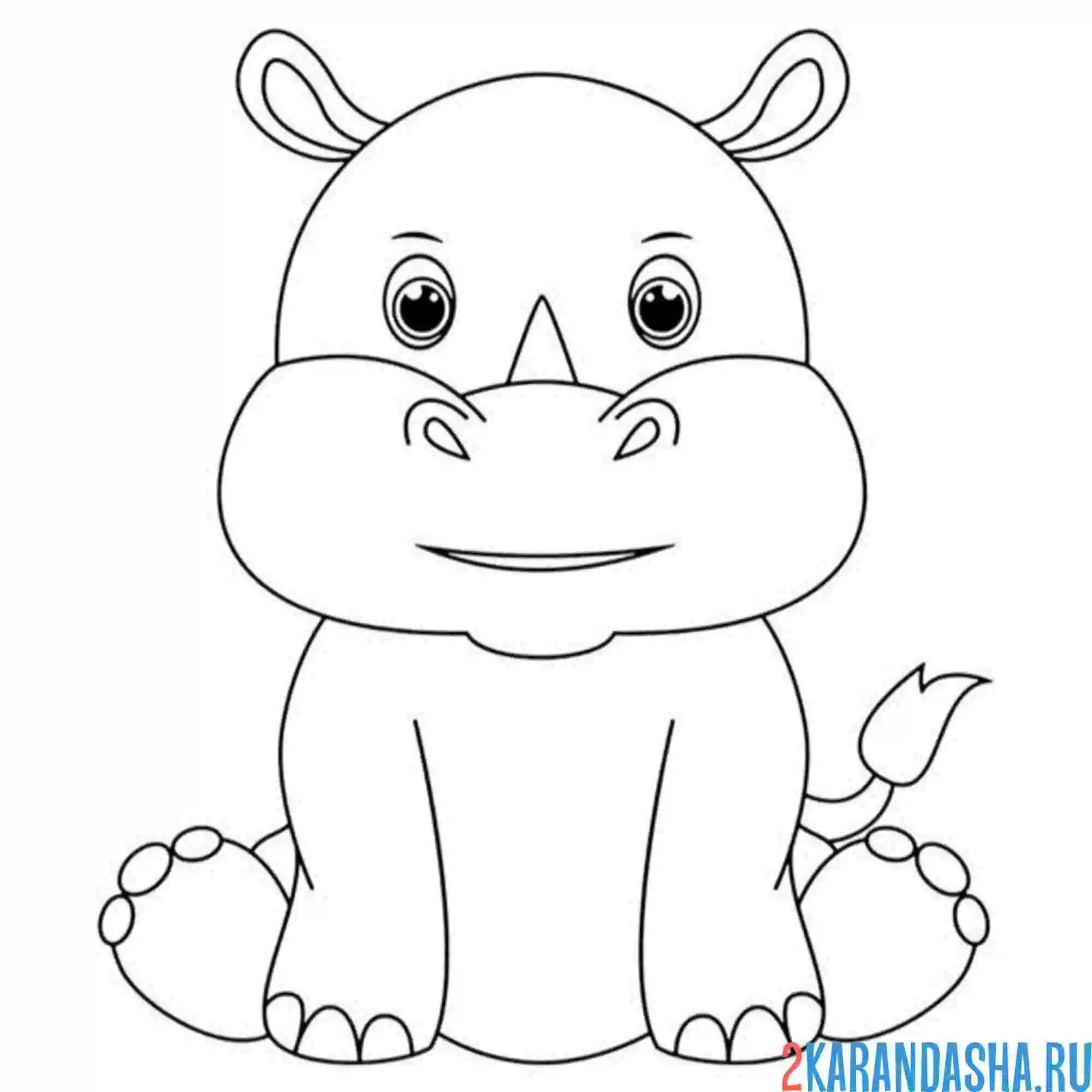Раскраска носорог деточка