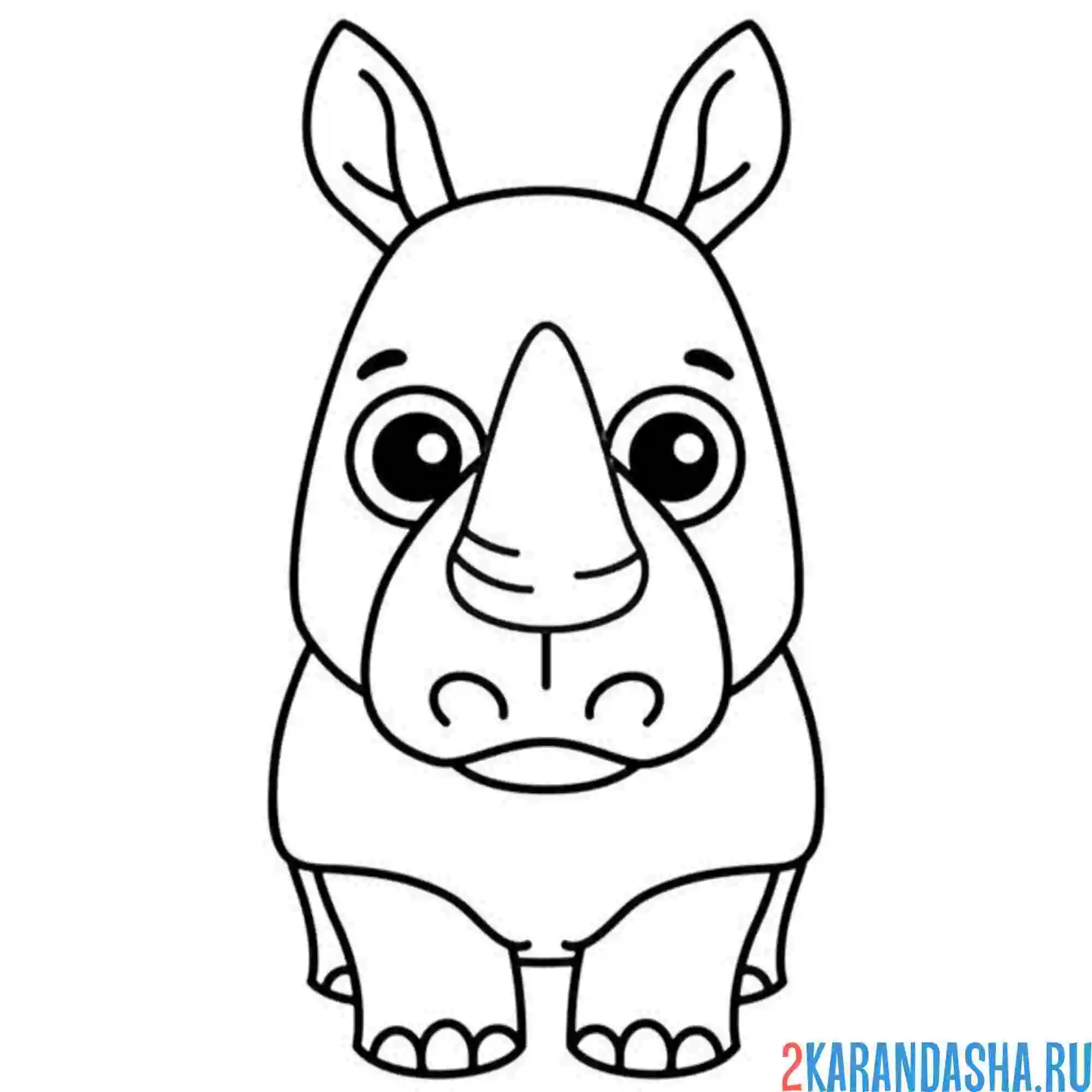 Раскраска носорог милашка