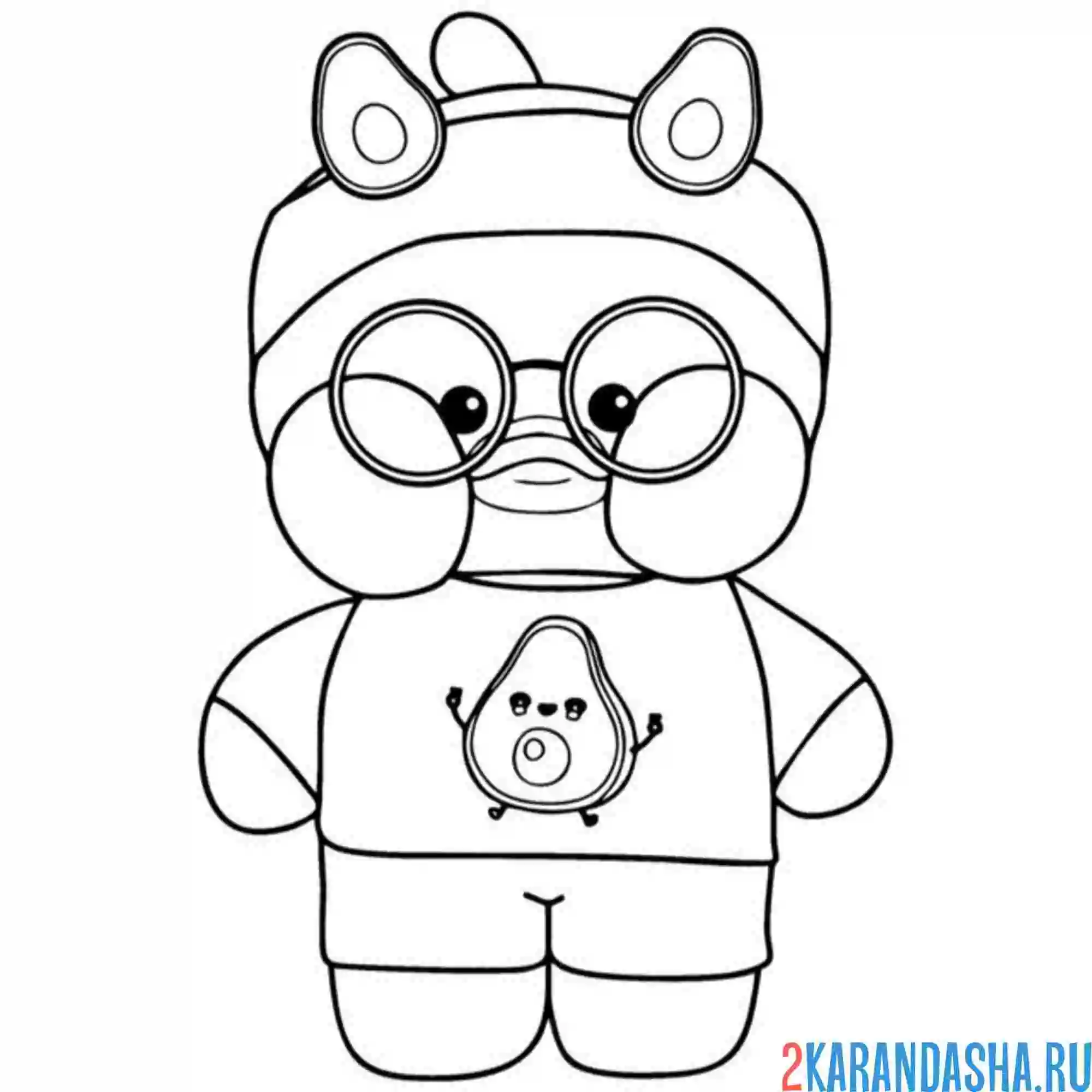 Раскраска уточка лалафанфан авокадо