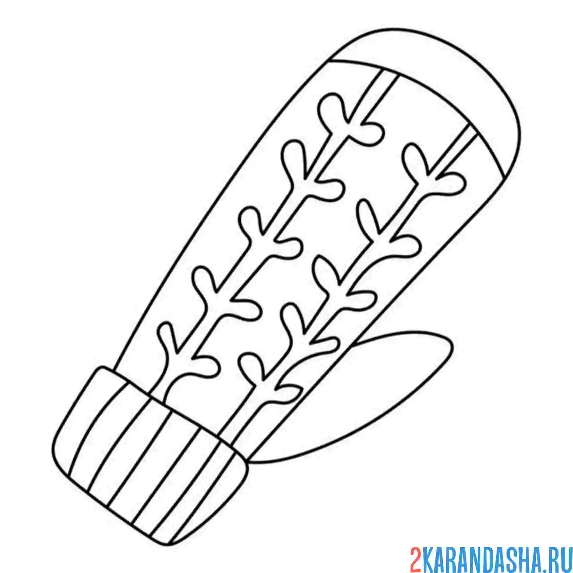 Раскраска варежка в елочку