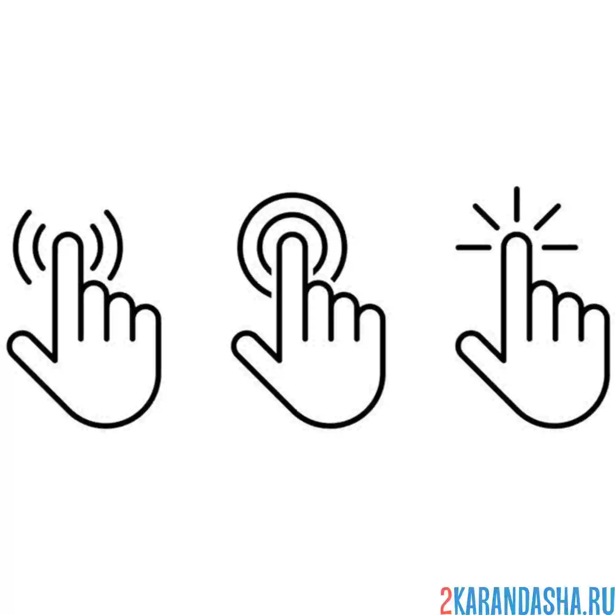 Раскраска рука кнопка