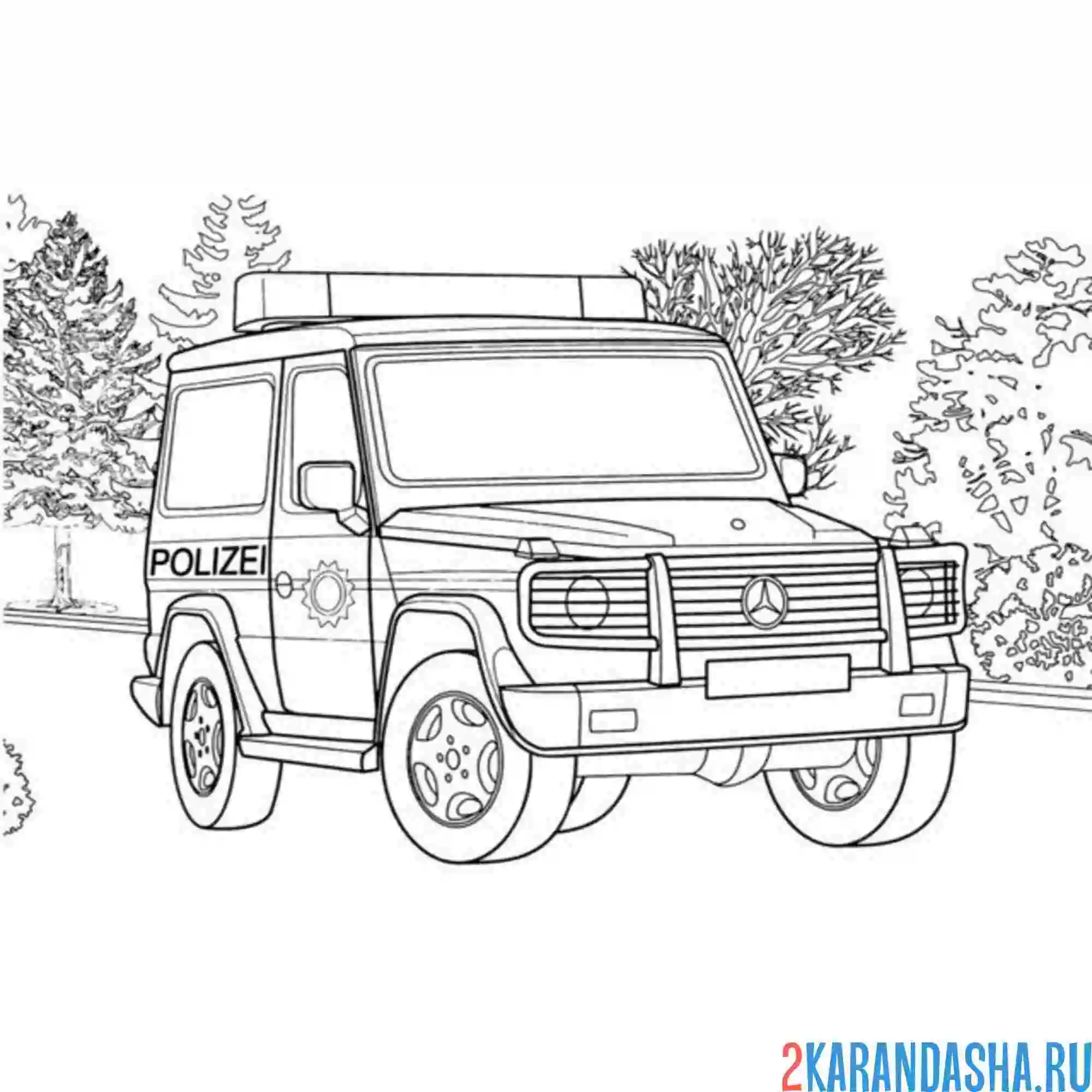 Раскраска полицейский гелик