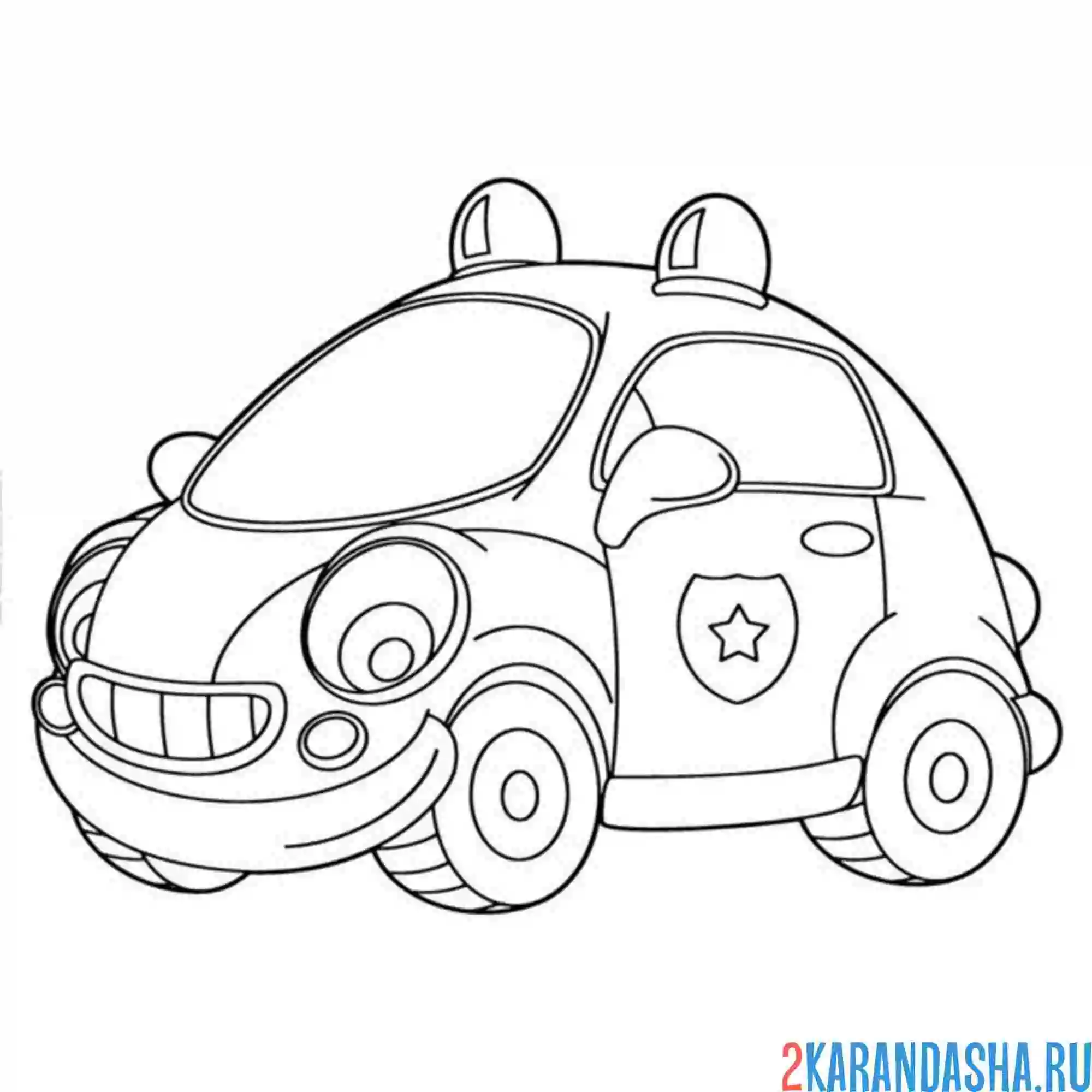 Раскраска полицейская машинка