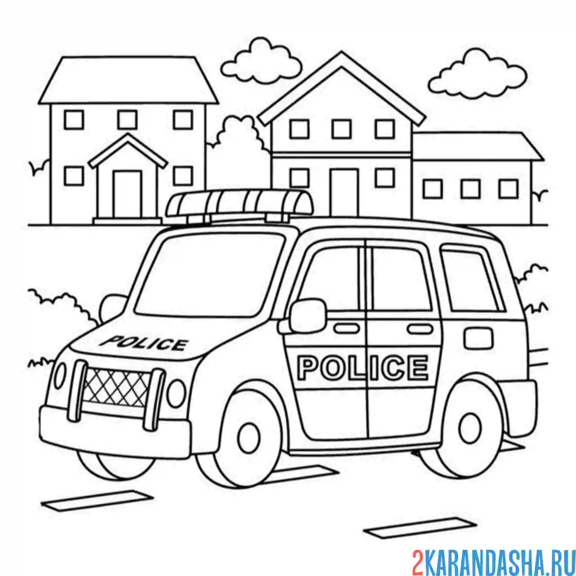 Раскраска полицейская машина иностранная