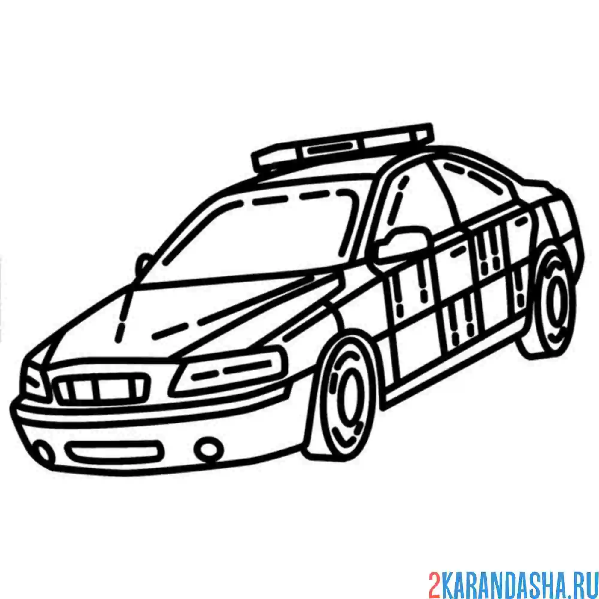 Раскраска полицейская машина из америки