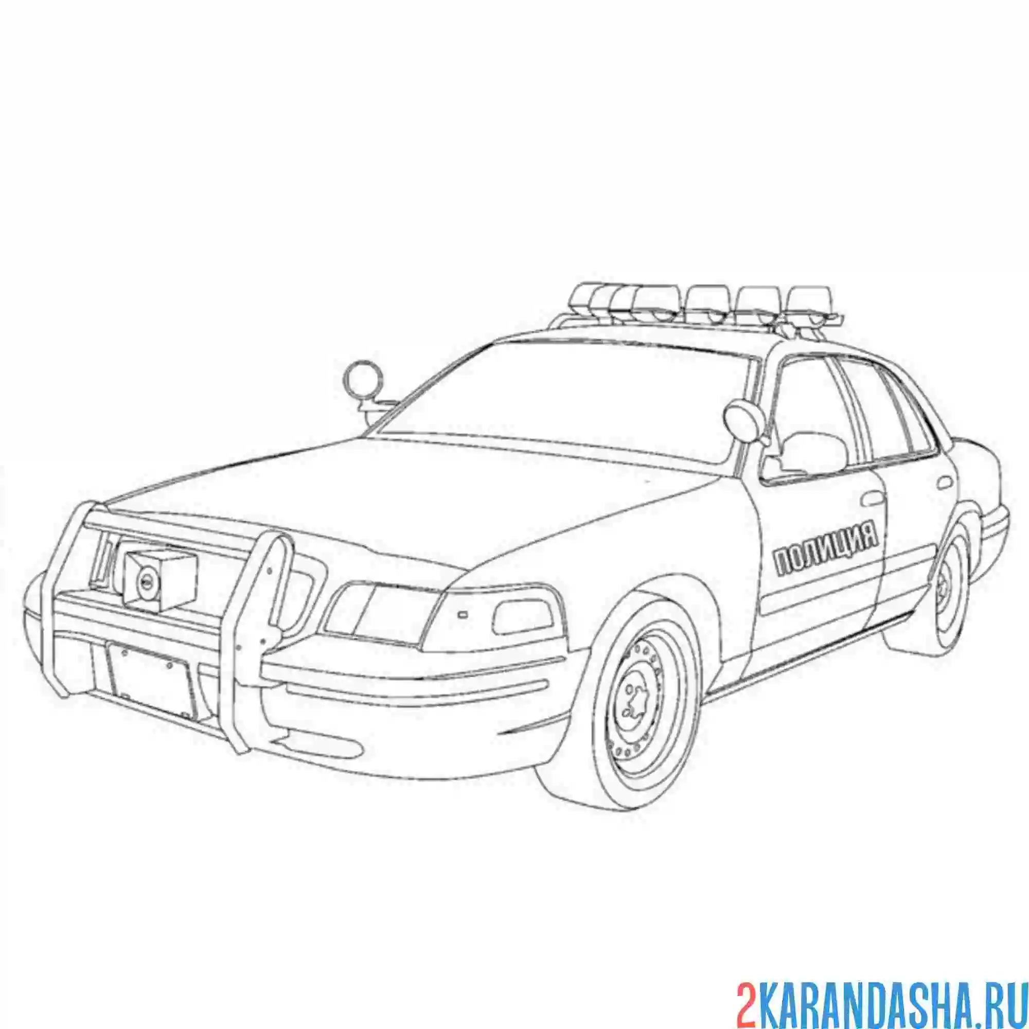 Раскраска полицейская машина старая