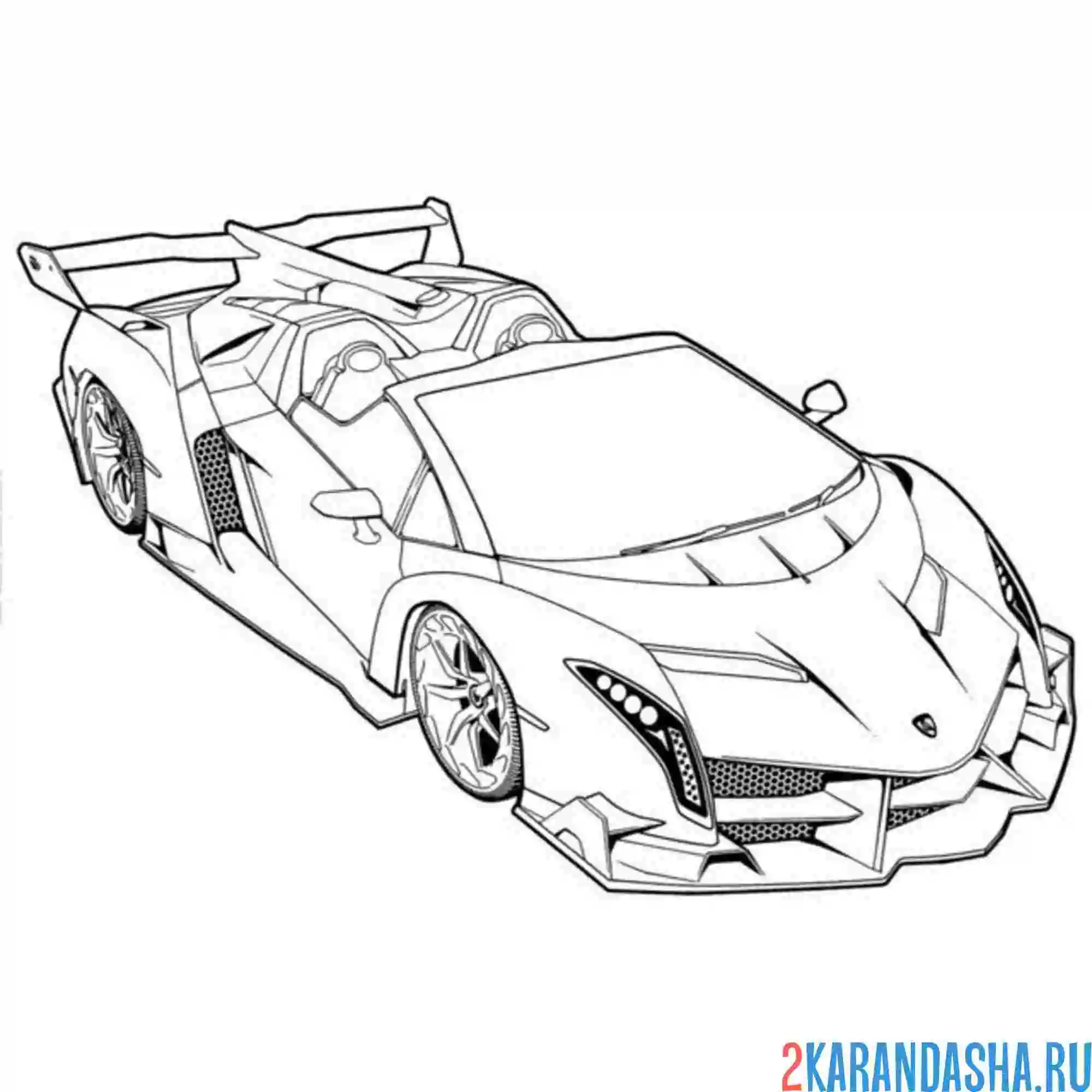 Раскраска гоночная машина ламборгини veneno