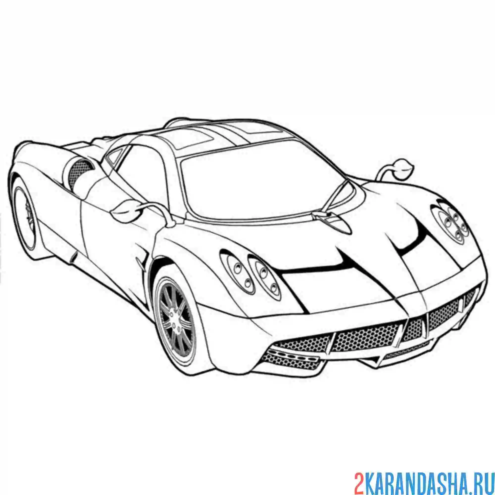 Раскраска гоночная машина пагани