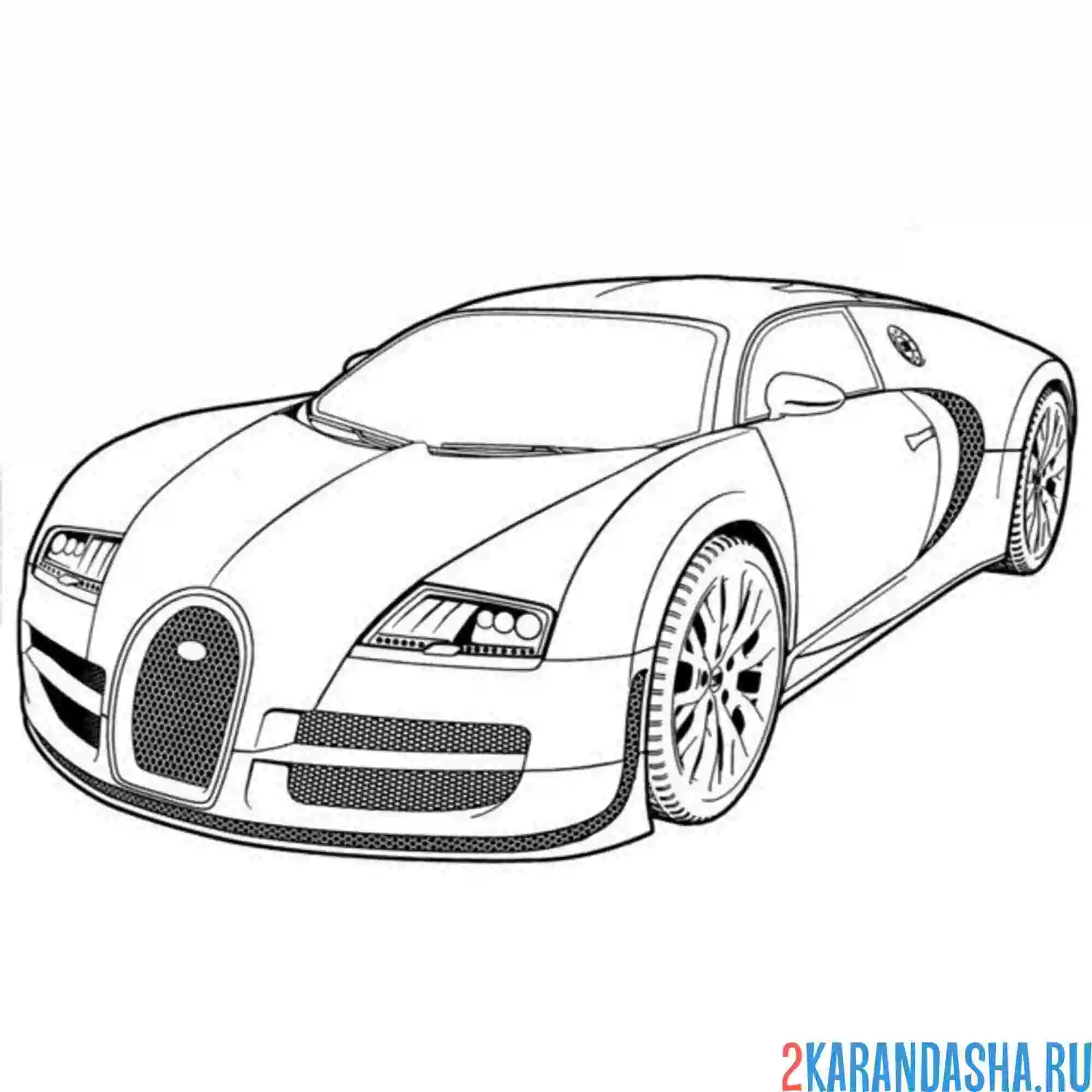 Раскраска бугатти гоночная машина