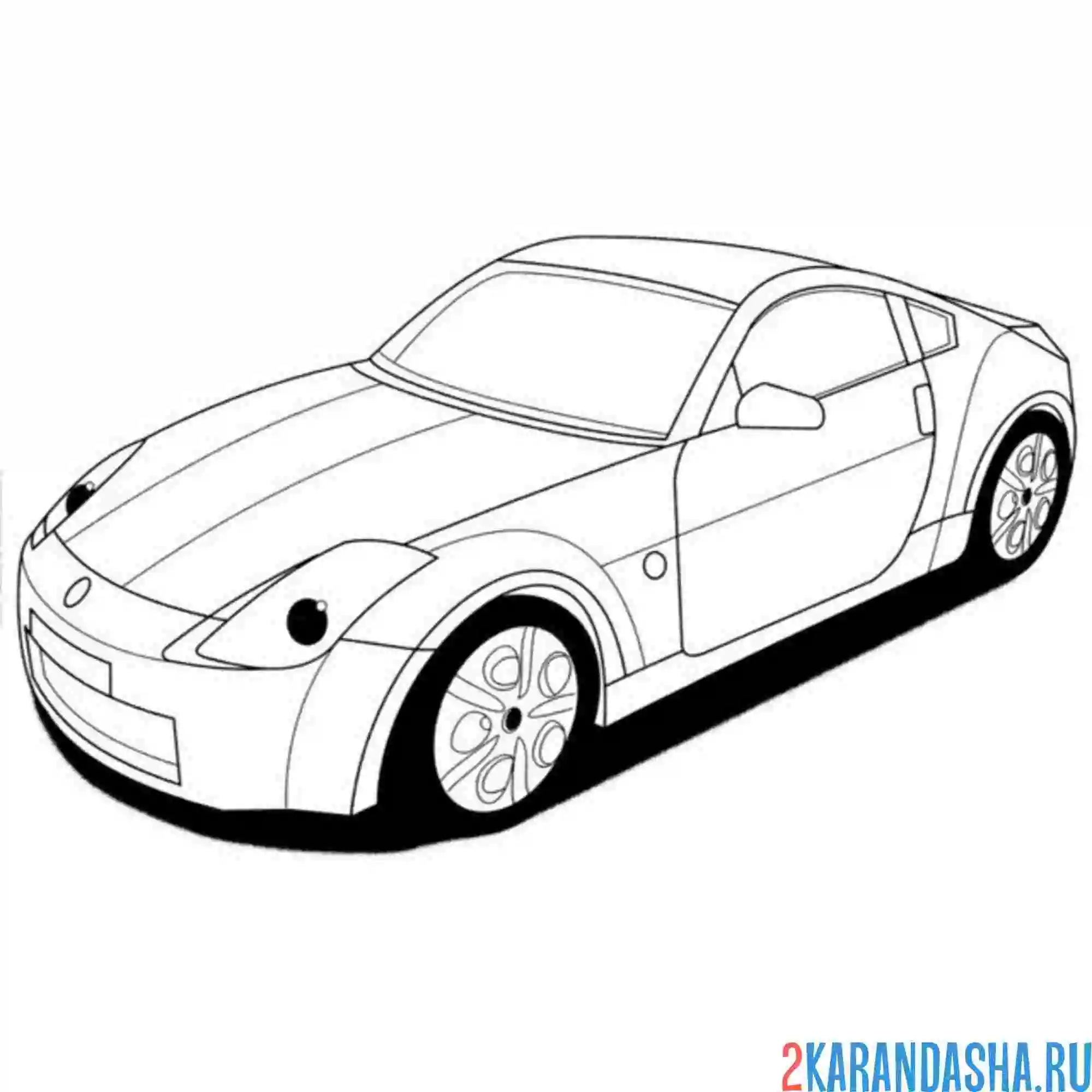 Раскраска гоночная машина ниссан 350 z