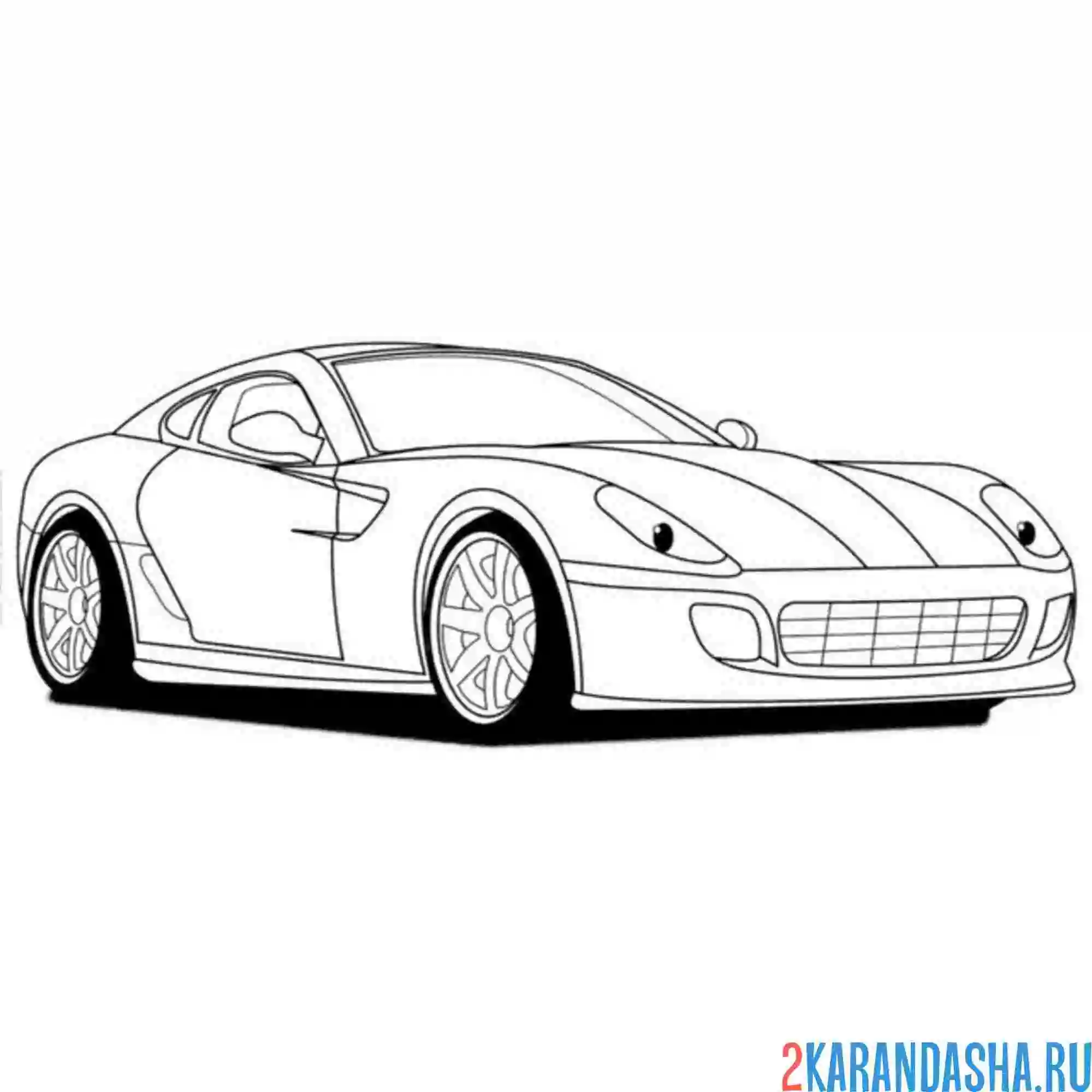 Раскраска гоночная машина феррари 599