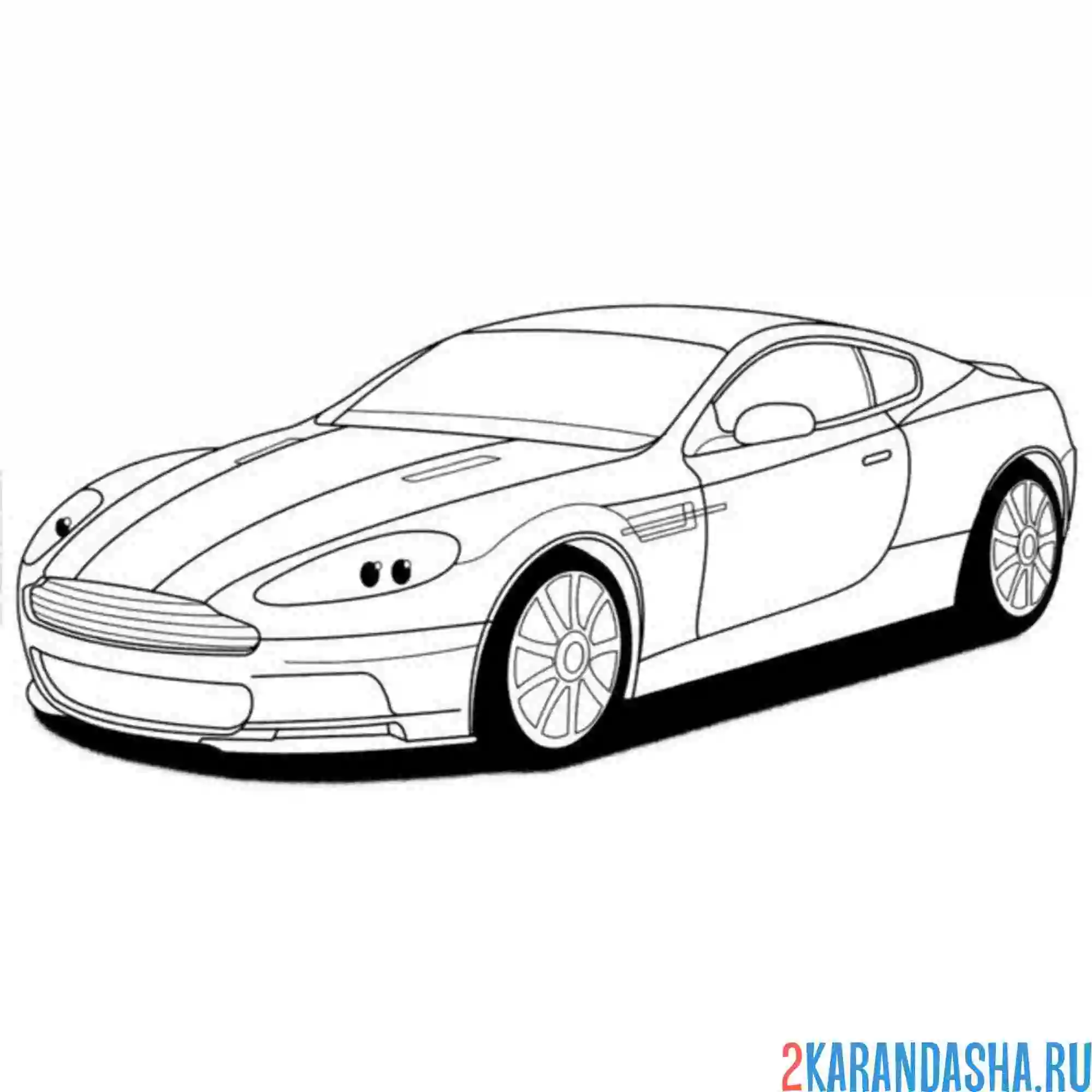 Раскраска гоночная машина астон мартин