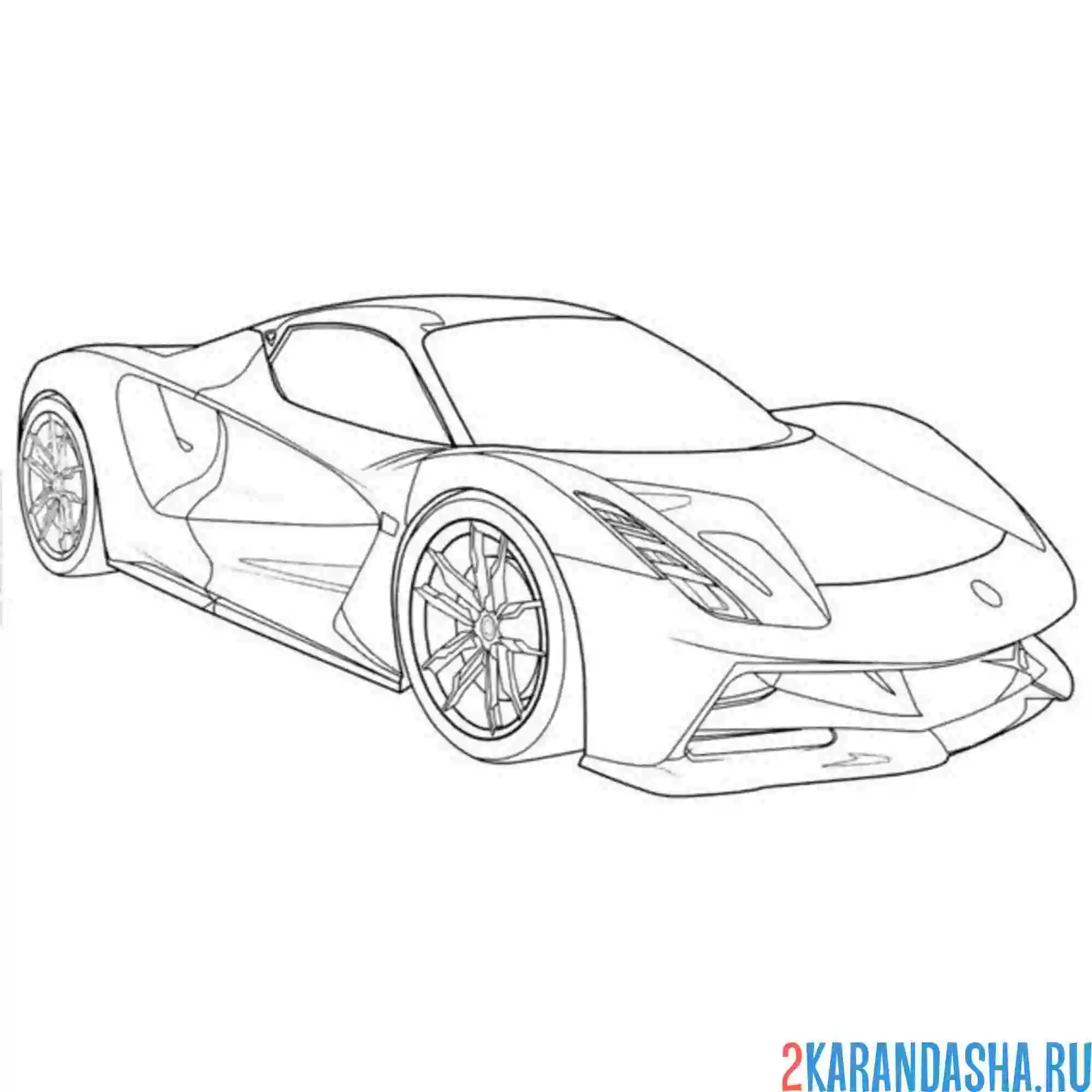 Раскраска гоночная машина спорткар