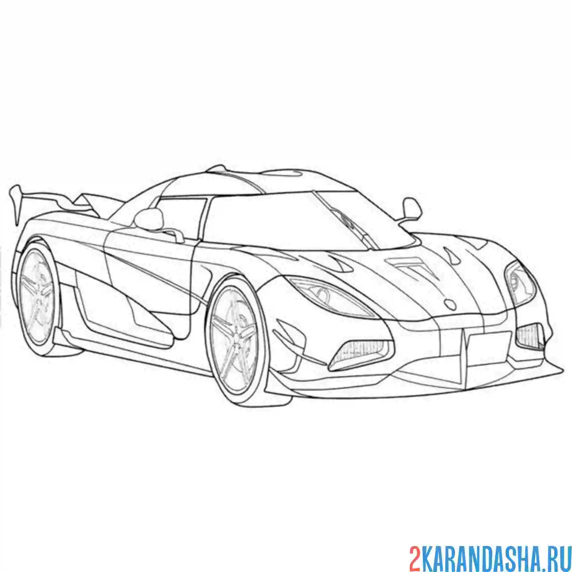 Раскраска гоночная машина спортивная