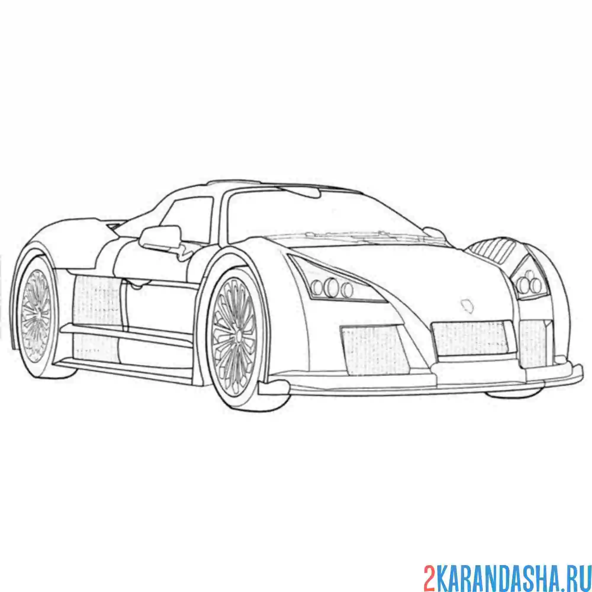 Раскраска спорткар гоночная машина