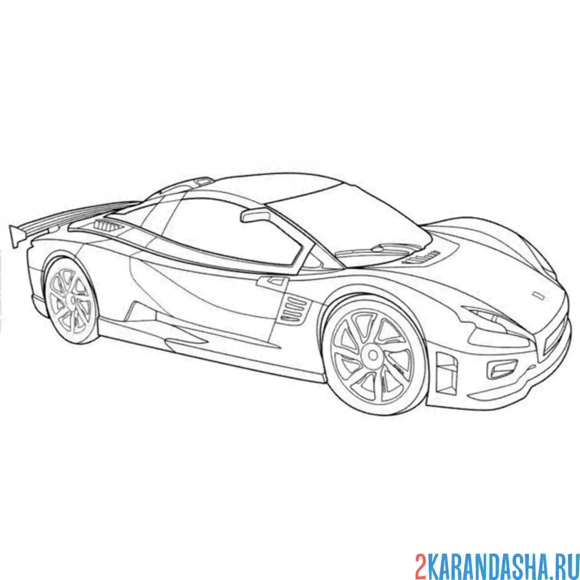 Раскраска гоночная машина концепт