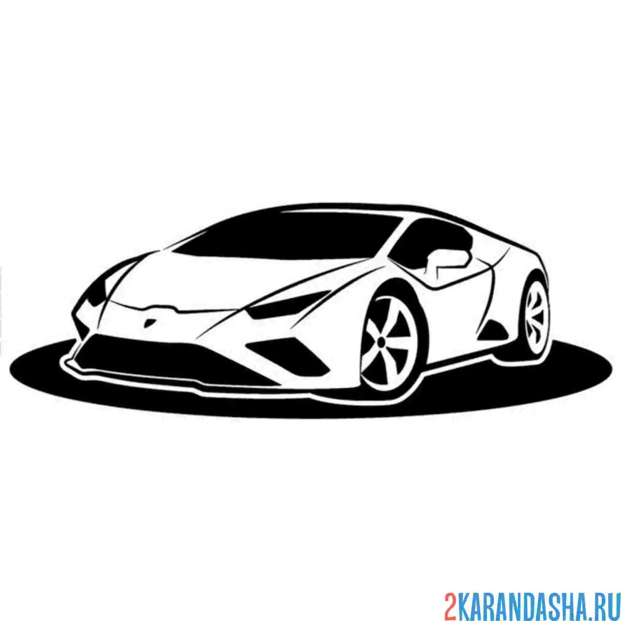 Раскраска ламба гоночная машина