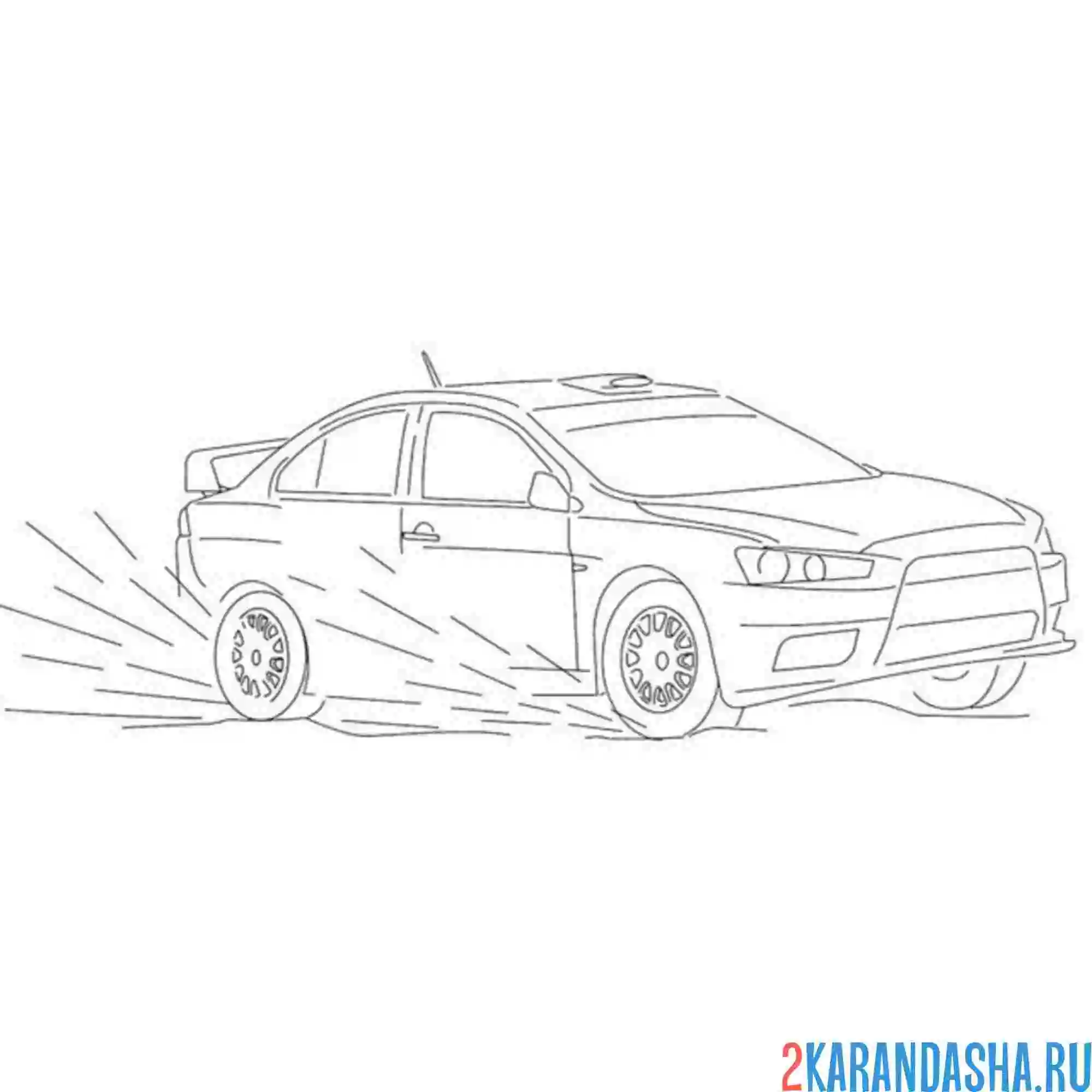 Раскраска mitsubishi раллийная машина