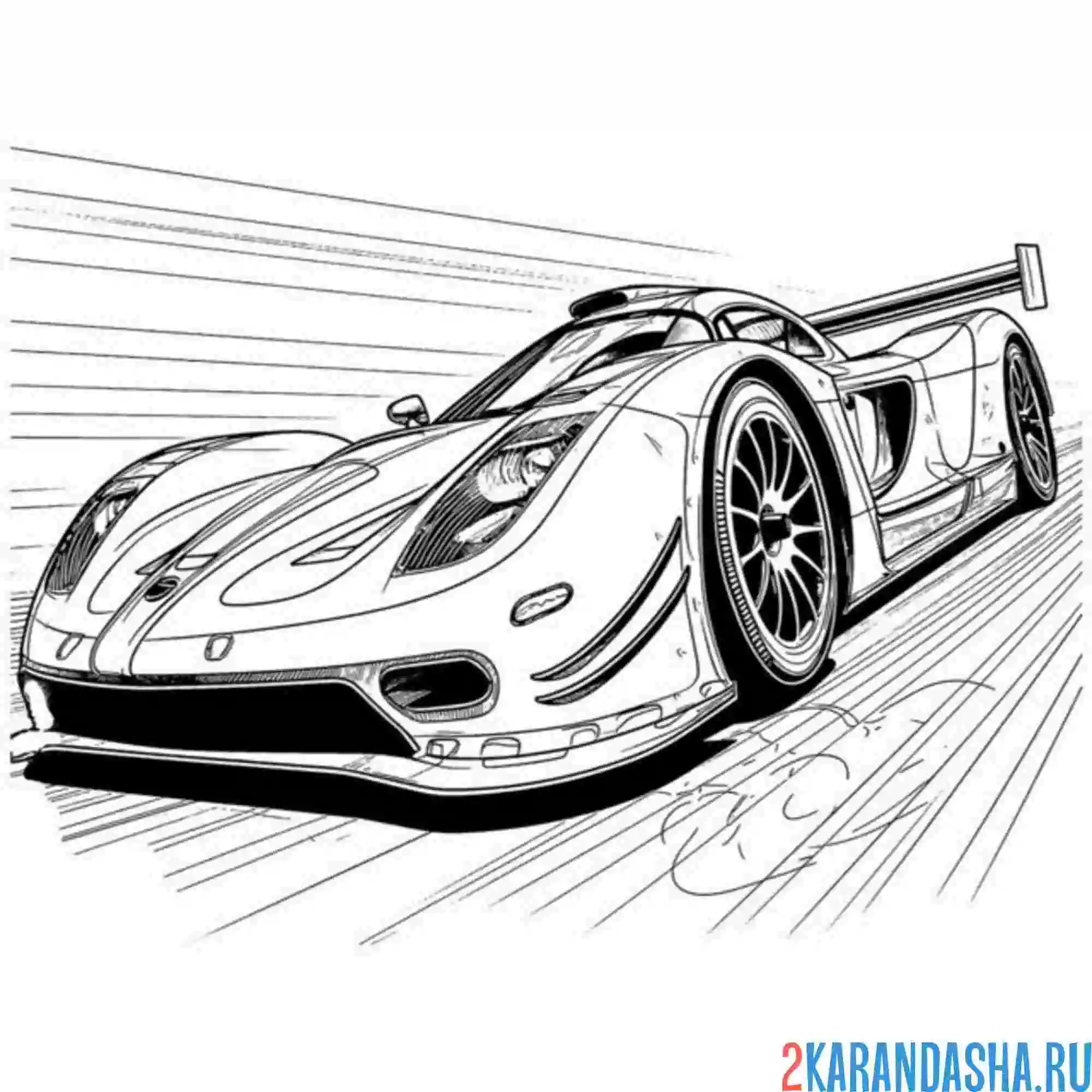 Раскраска фото настоящей гоночной машины