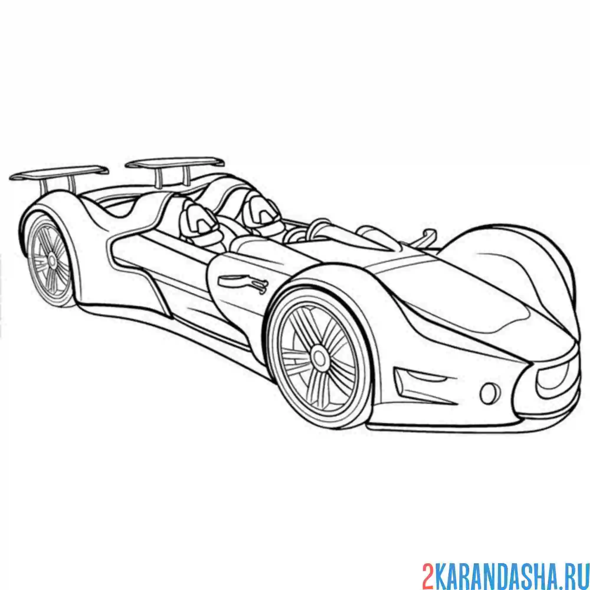 Раскраска двухместная гоночная машина