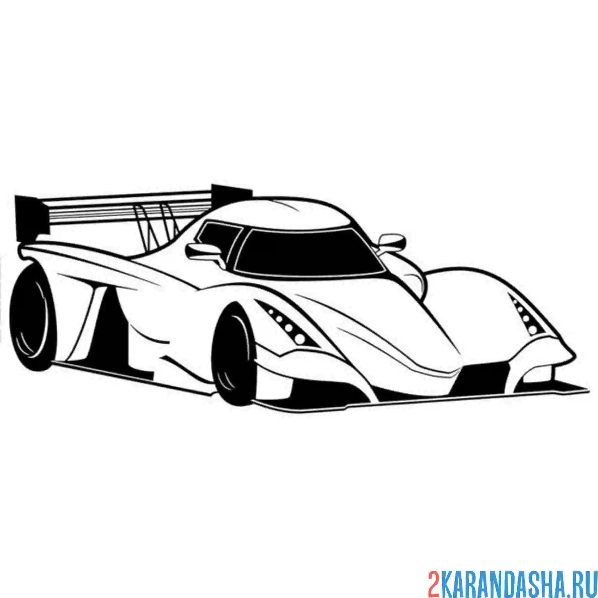 Раскраска гоночная спортивная машина
