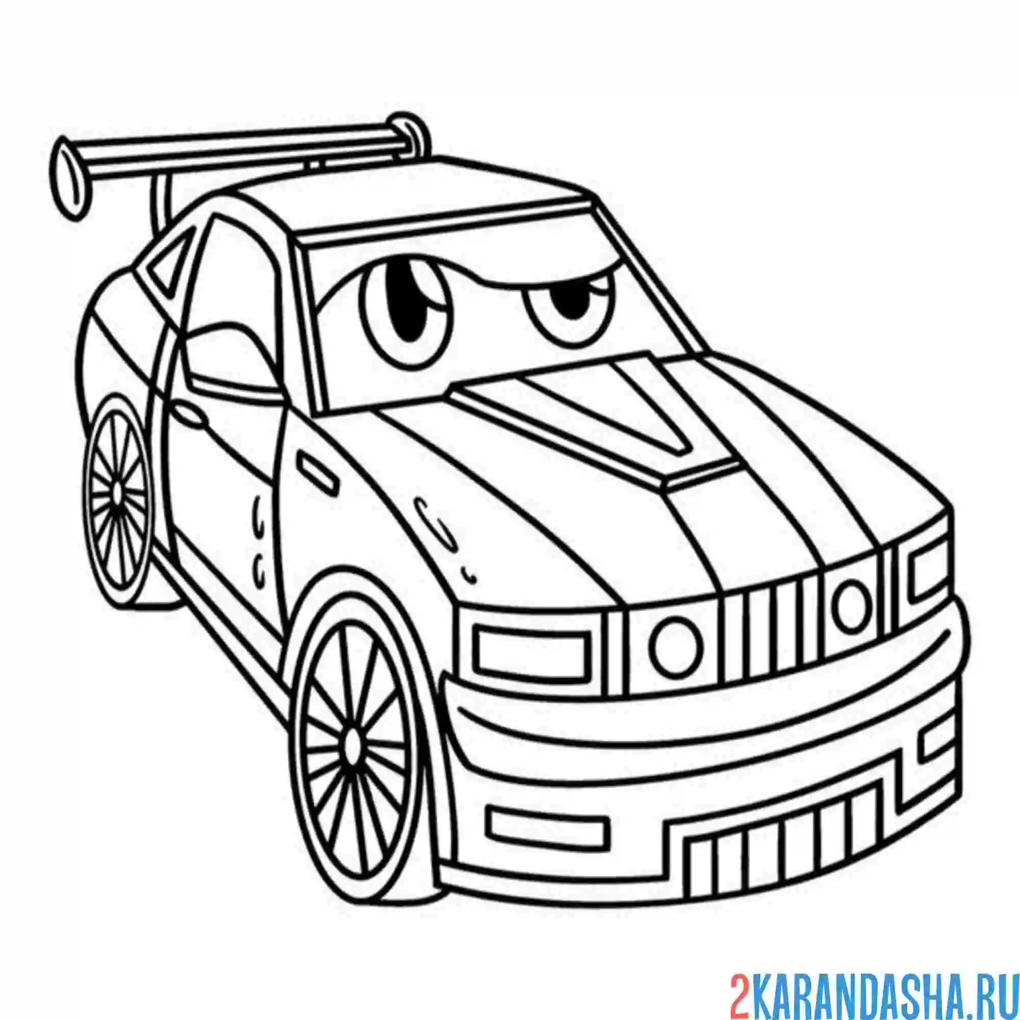 Раскраска тачка гоночная машинка