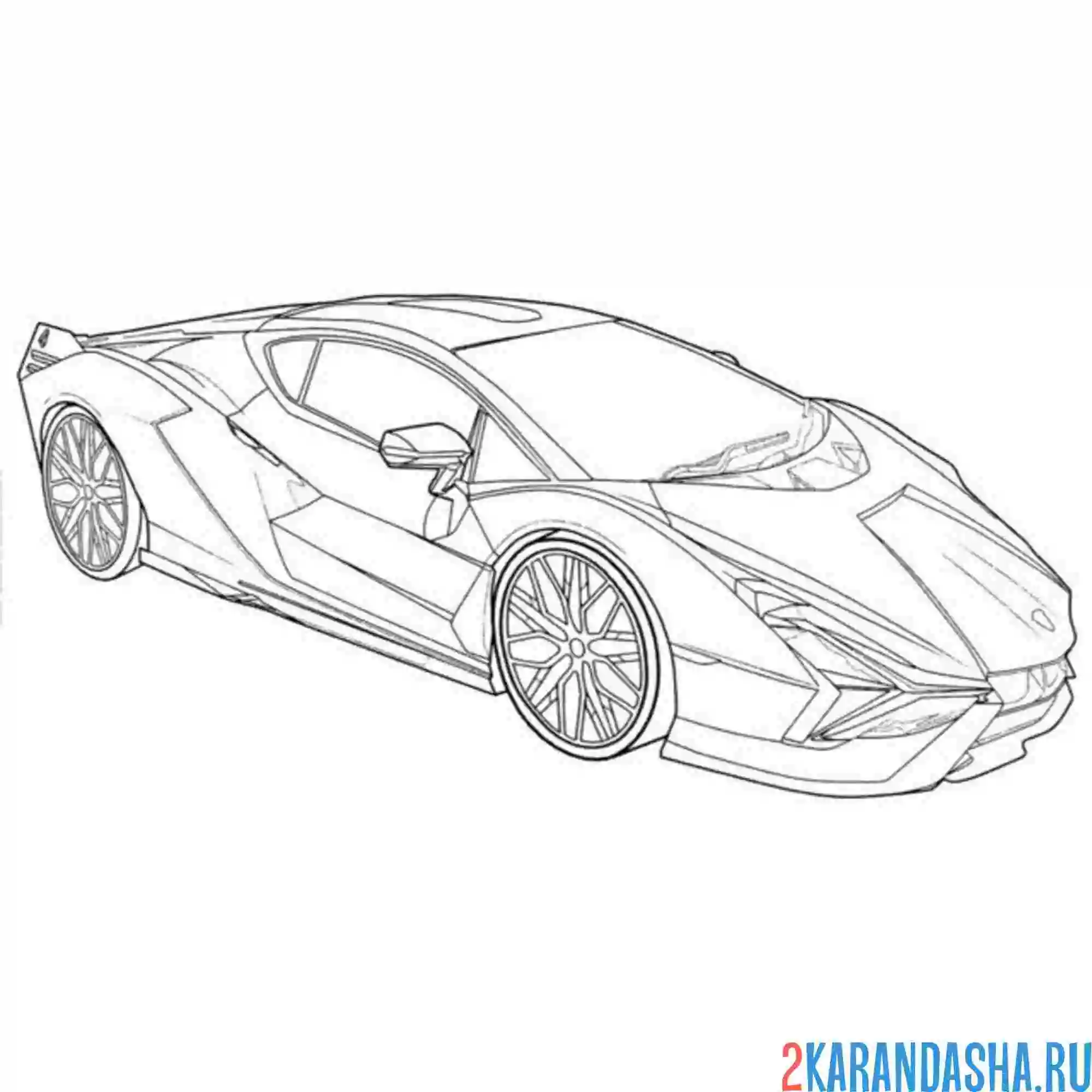 Раскраска ламборгини revuelto