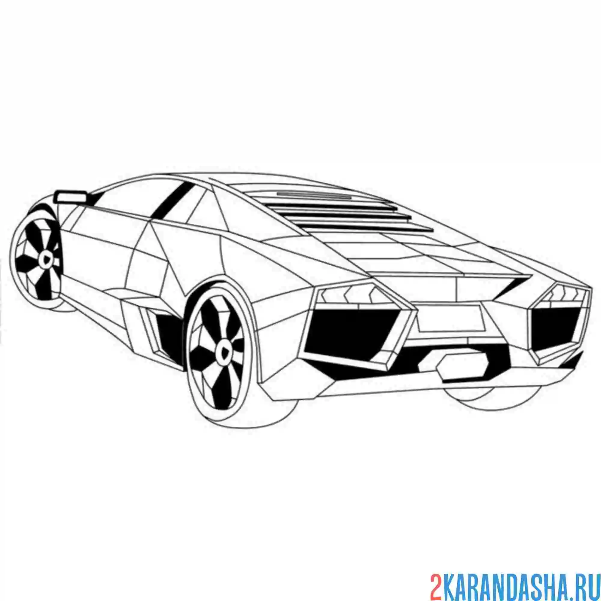 Раскраска ламборгини вид сзади