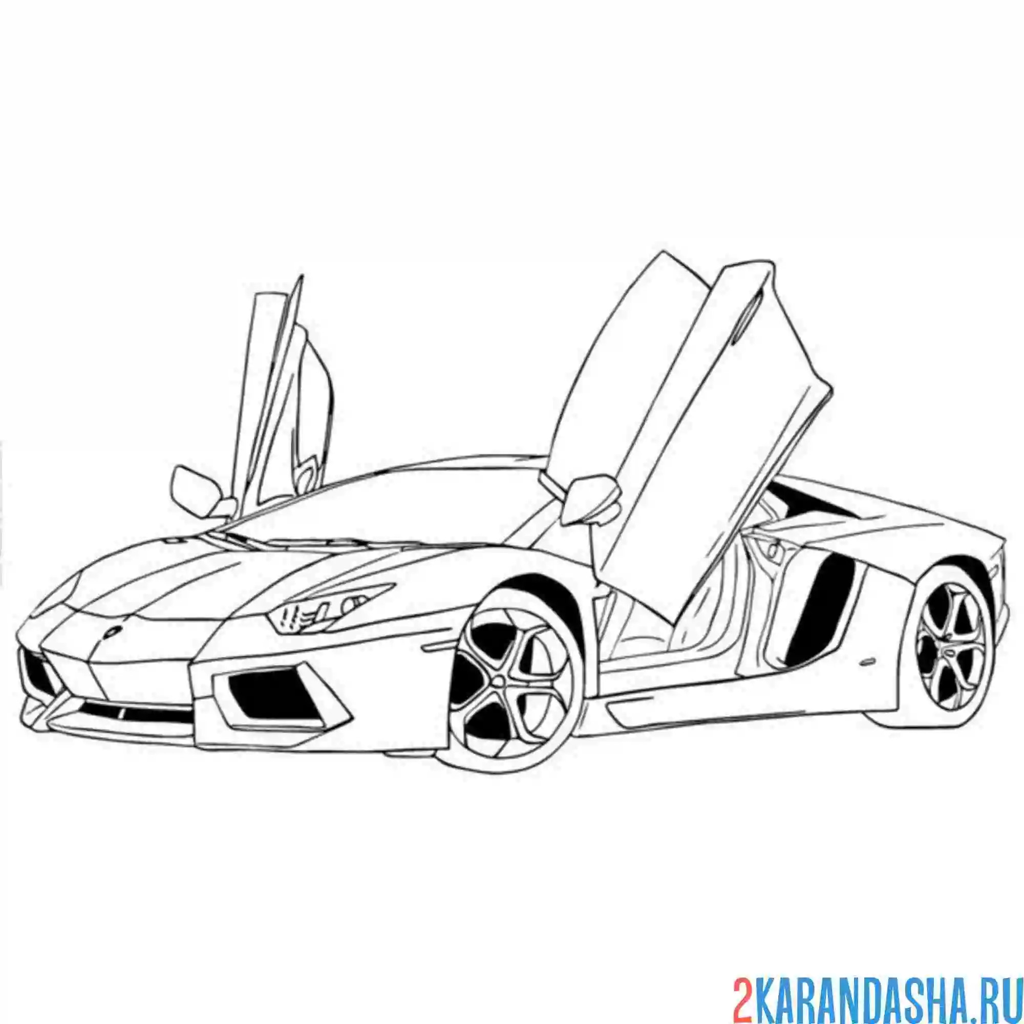 Раскраска lamborghini aventador